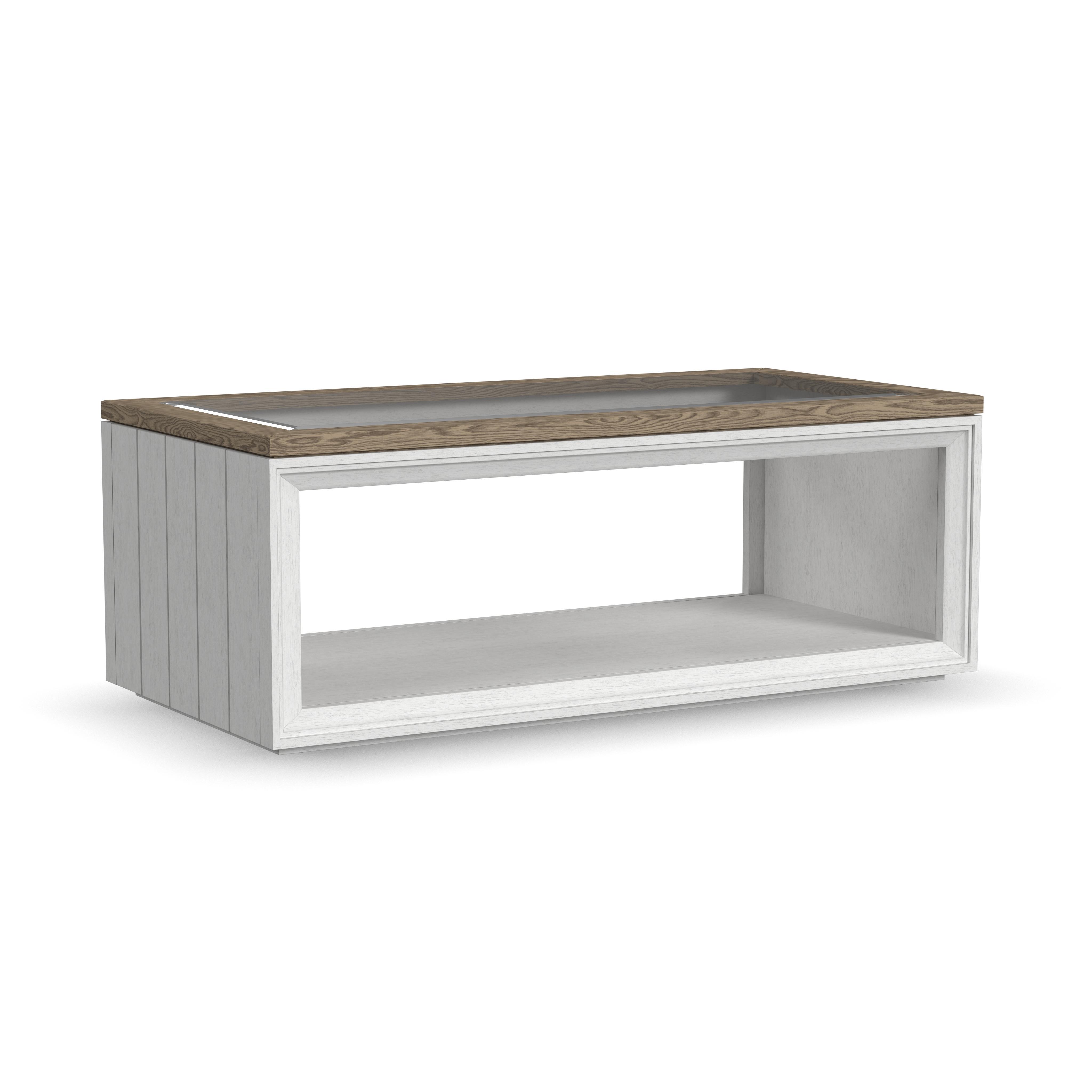 Melody - Rectangular Coffee Table With Casters - White, white