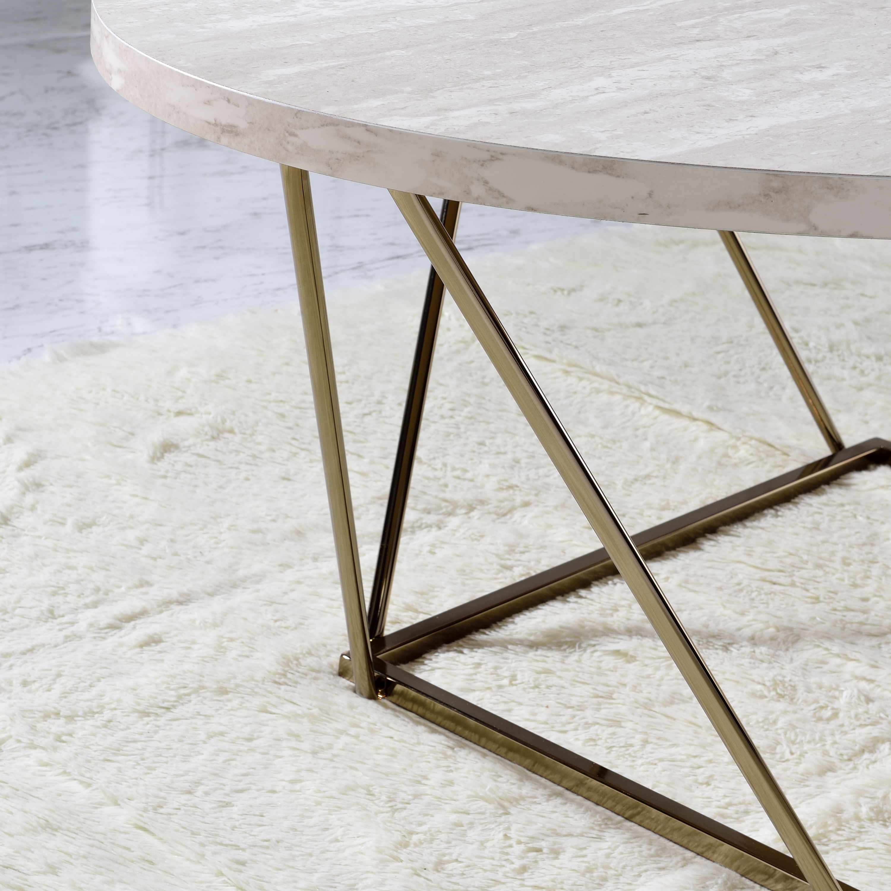 Rowyn - Faux Marble Top Coffee Table - Gray