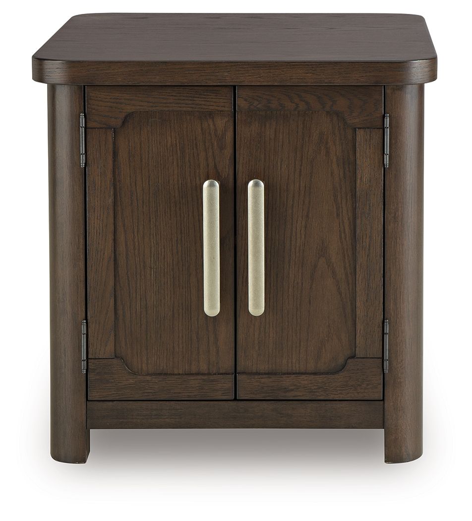 Ashley Furniture Breckington - Rectangular 2-door End Table - Dark Brown - Image 4