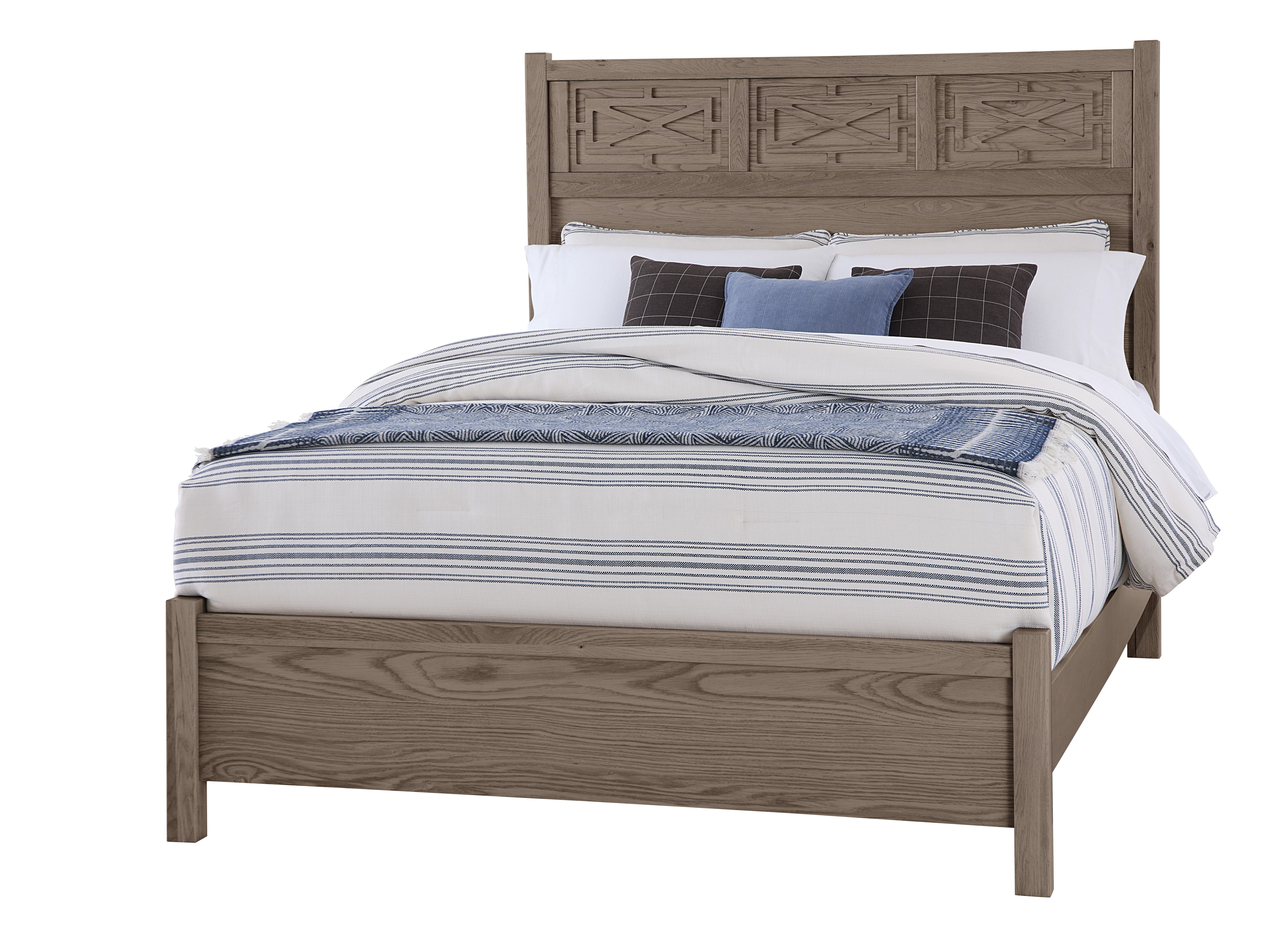 Vaughan-Bassett Tide & Timber - King - Fretwork Panel Bed - Gray Oak