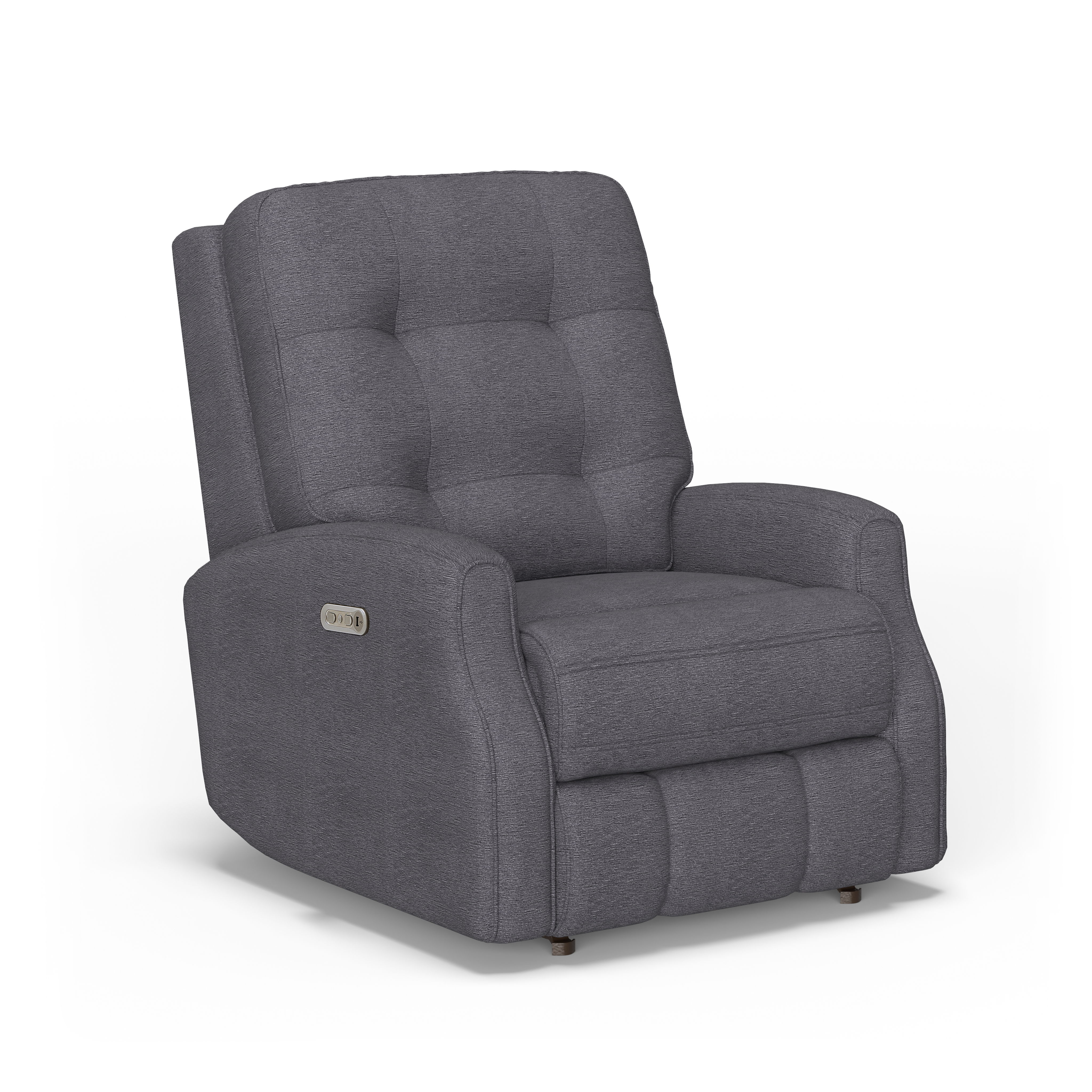 Devon - Transitional Fabric Power Rocking Recliner, Power Headrest, dark brown, view 2