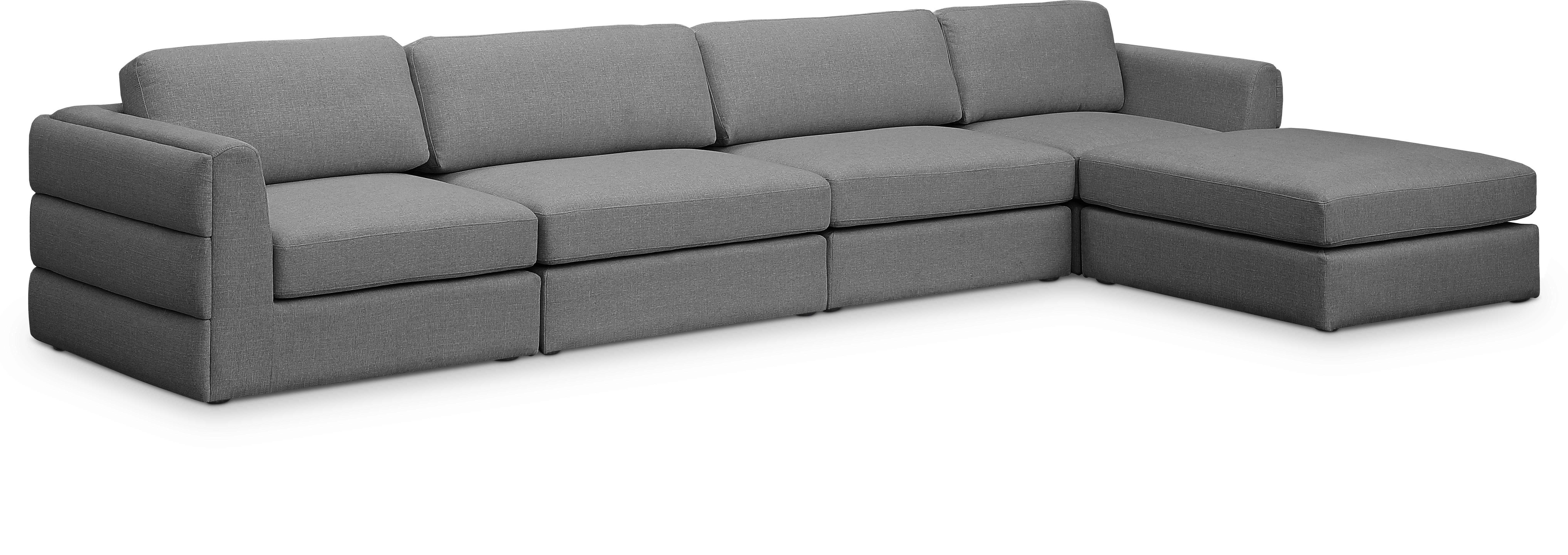 Beckham - 5 Piece Modular L-Shaped Sectional- Gray