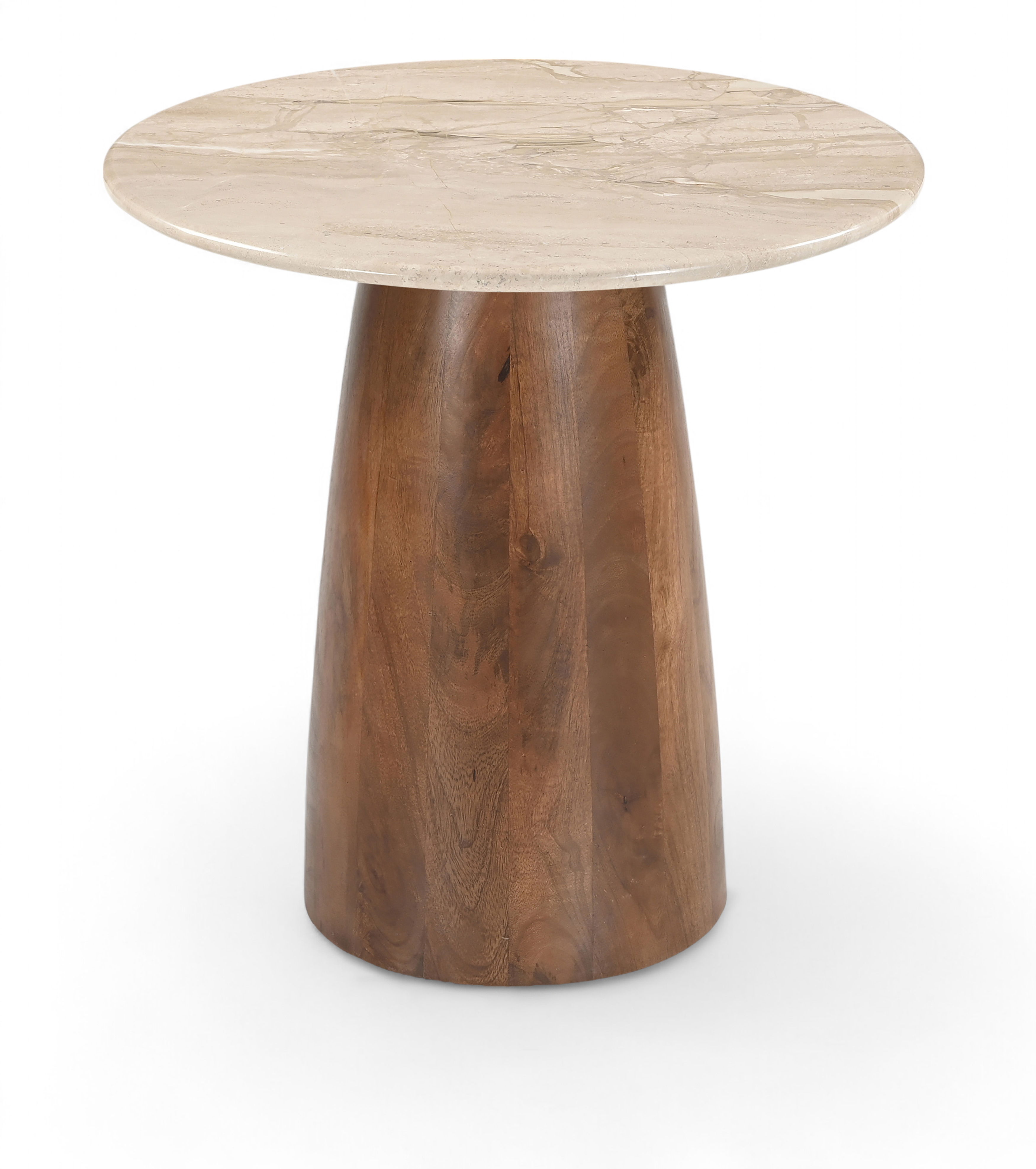Liona - Marble And Mango Wood End Table - Beige