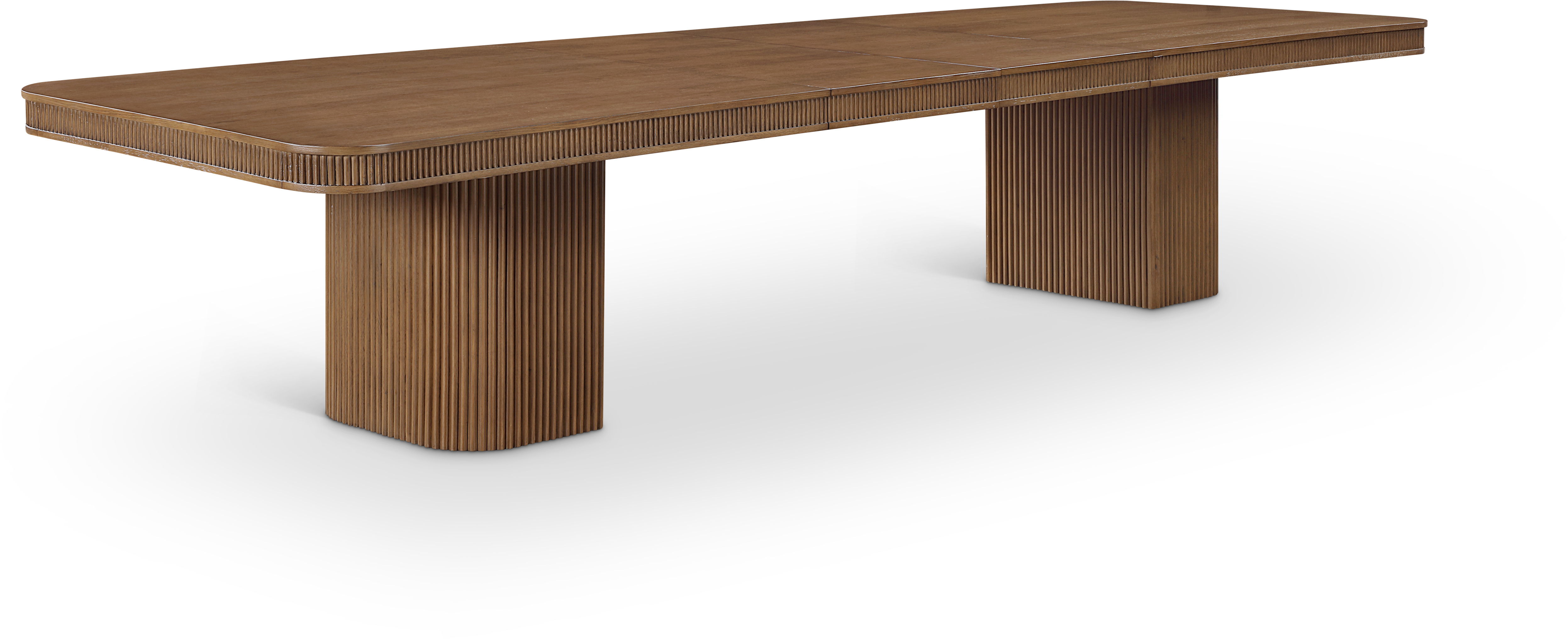 Mohari - Solid Wood And Oak Veneer 112" / 160" Dining Table - Brown