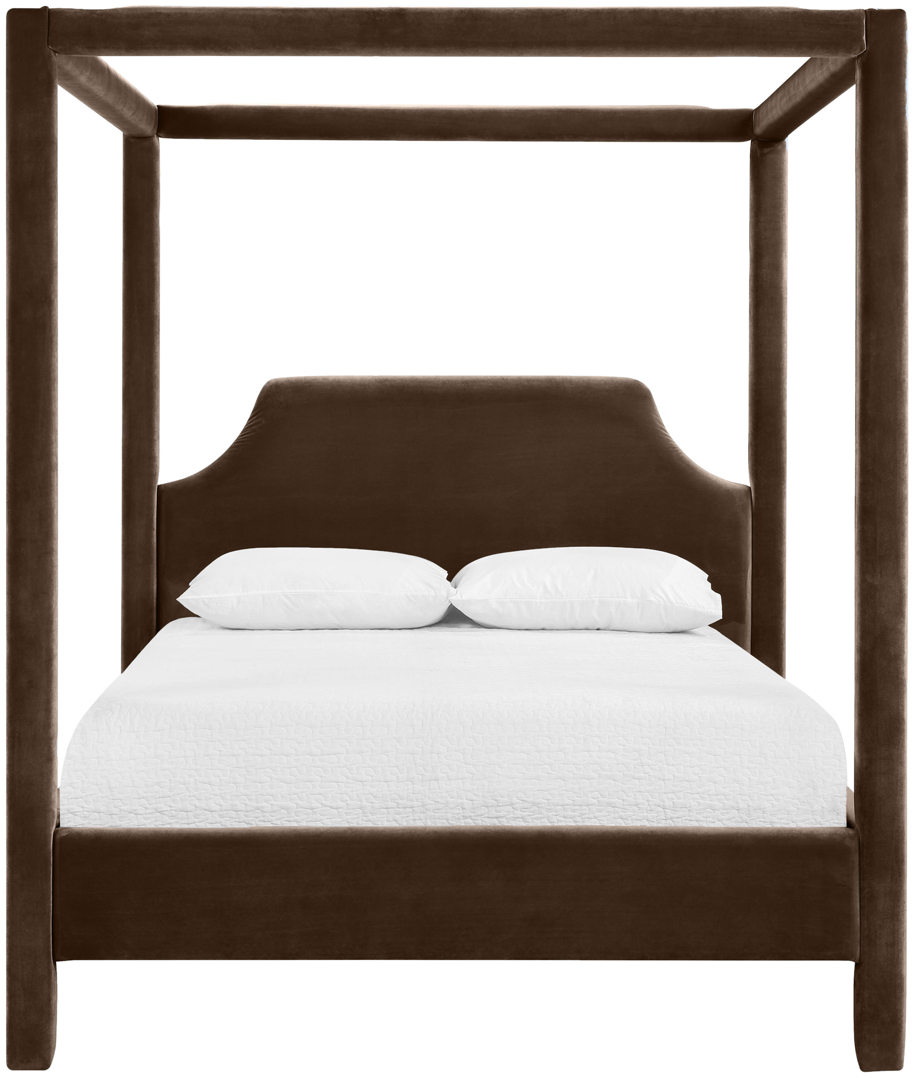 Dawson - Velvet Upholstered Queen Bed - Brown