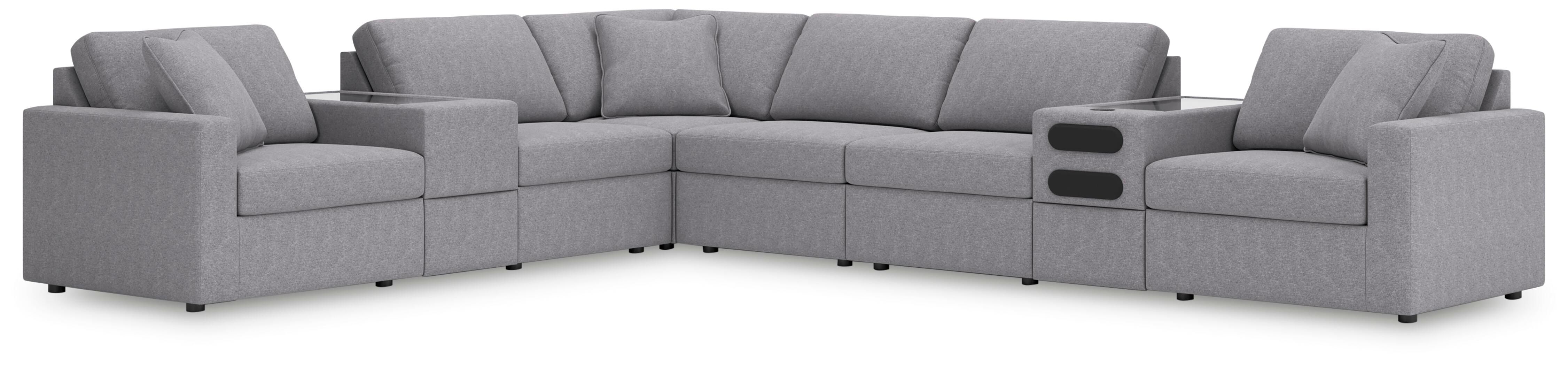 Modmax – 8-Piece Sectional With Audio And Storage Consoles – Granite