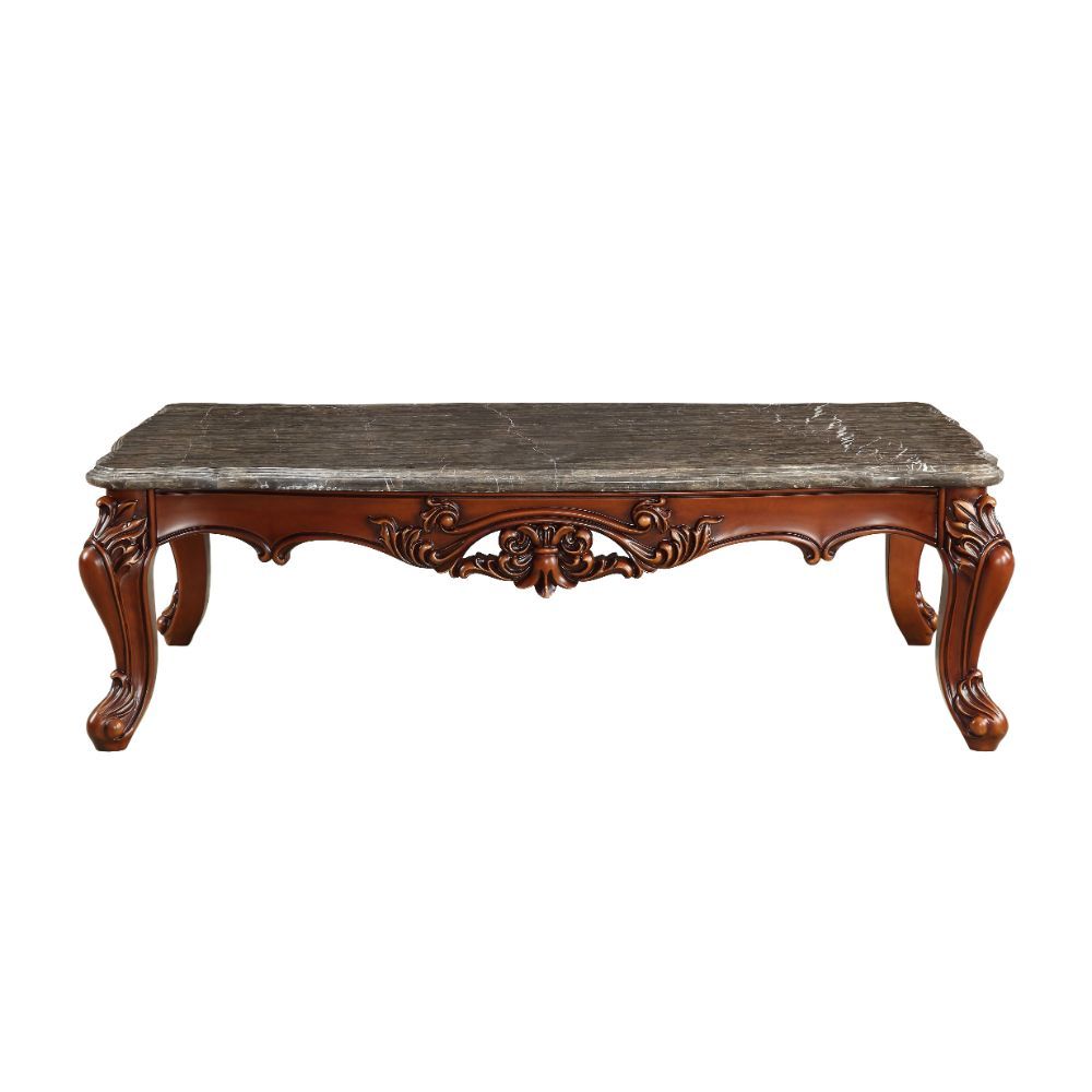 Eustoma - Coffee Table - Marble Top & Walnut, dark brown, view 2