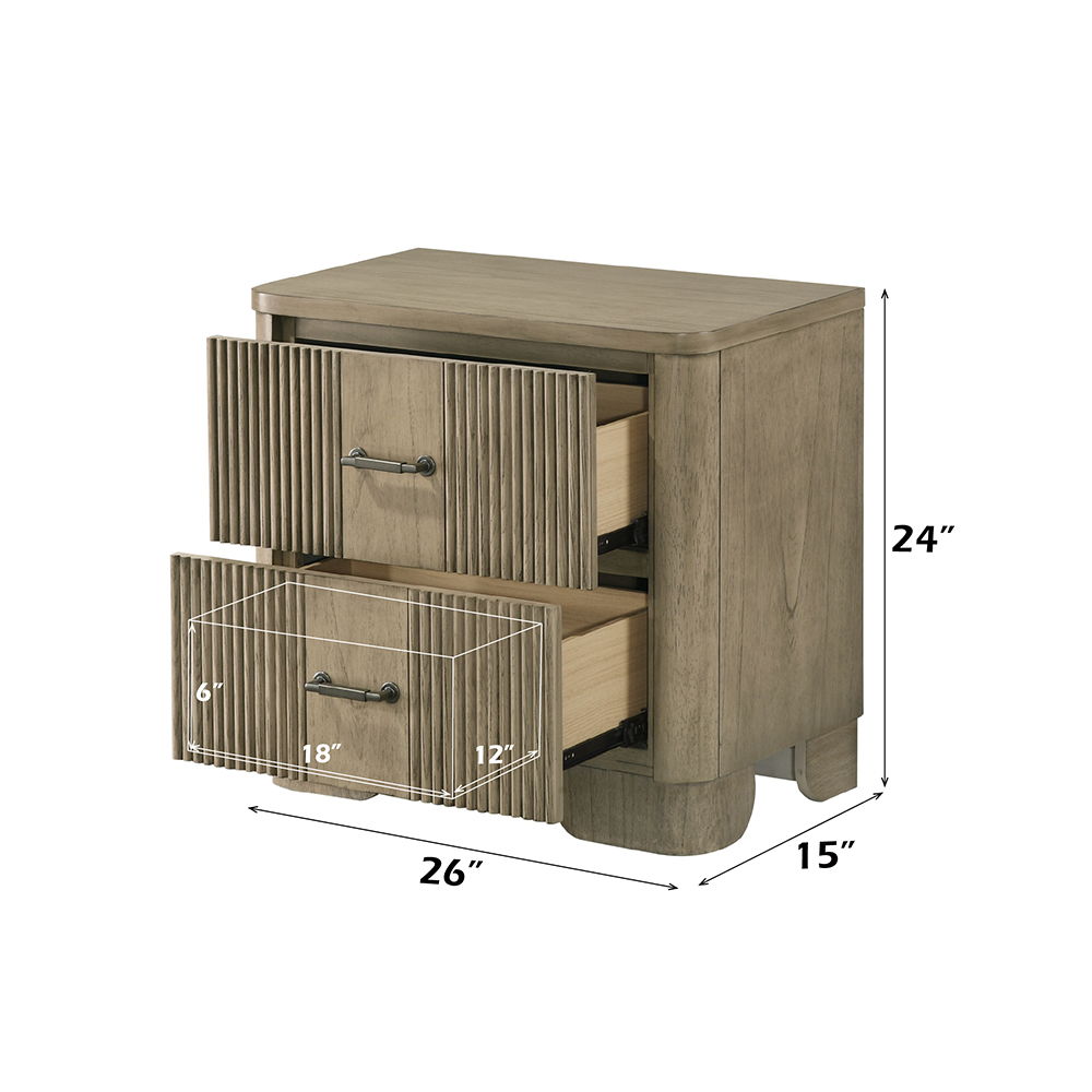 Lakkari - Nightstand - Antique Oak, light brown, view 6