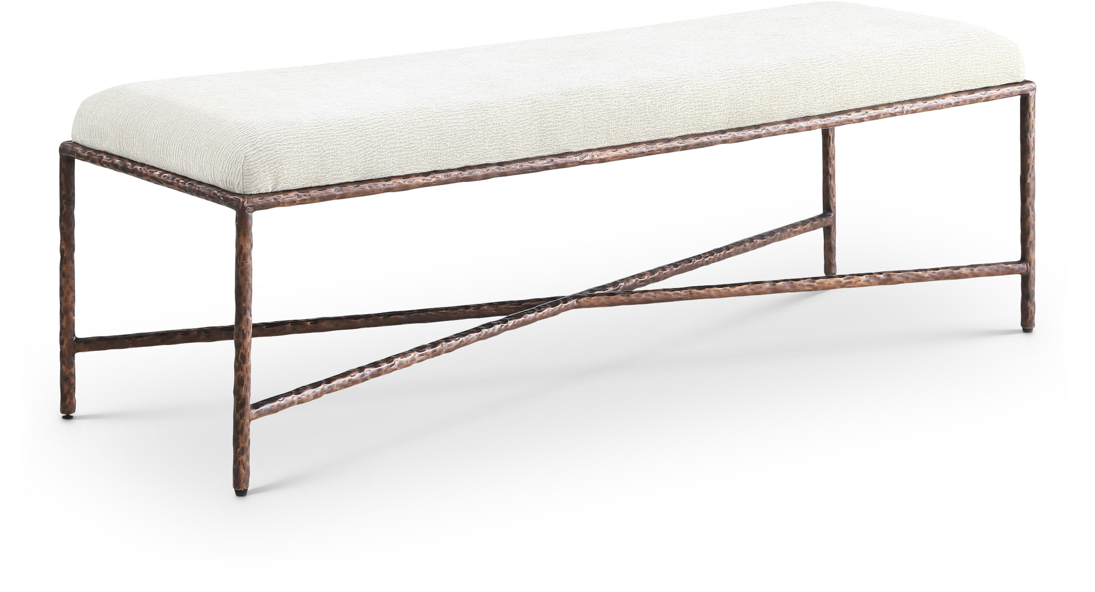 Valley - 54" Bench With Bronze Frame - Cream