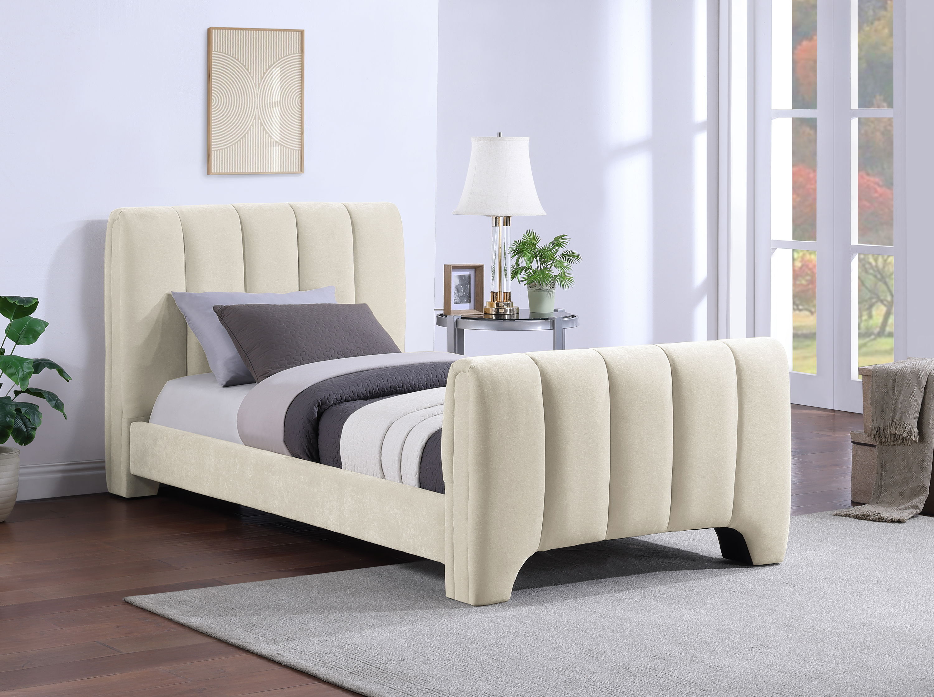 Camila - Twin Bed - Beige