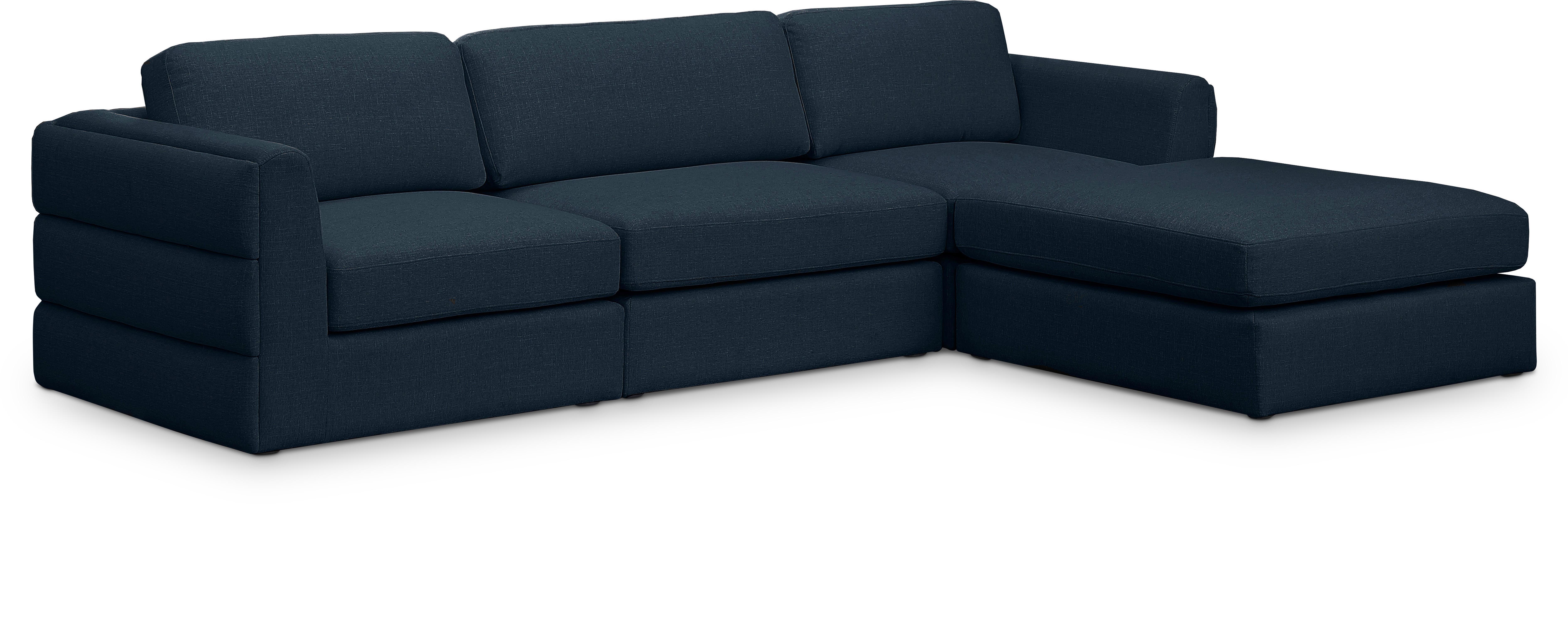 Beckham - 4 Piece Modular L-Shaped Sectional - Navy