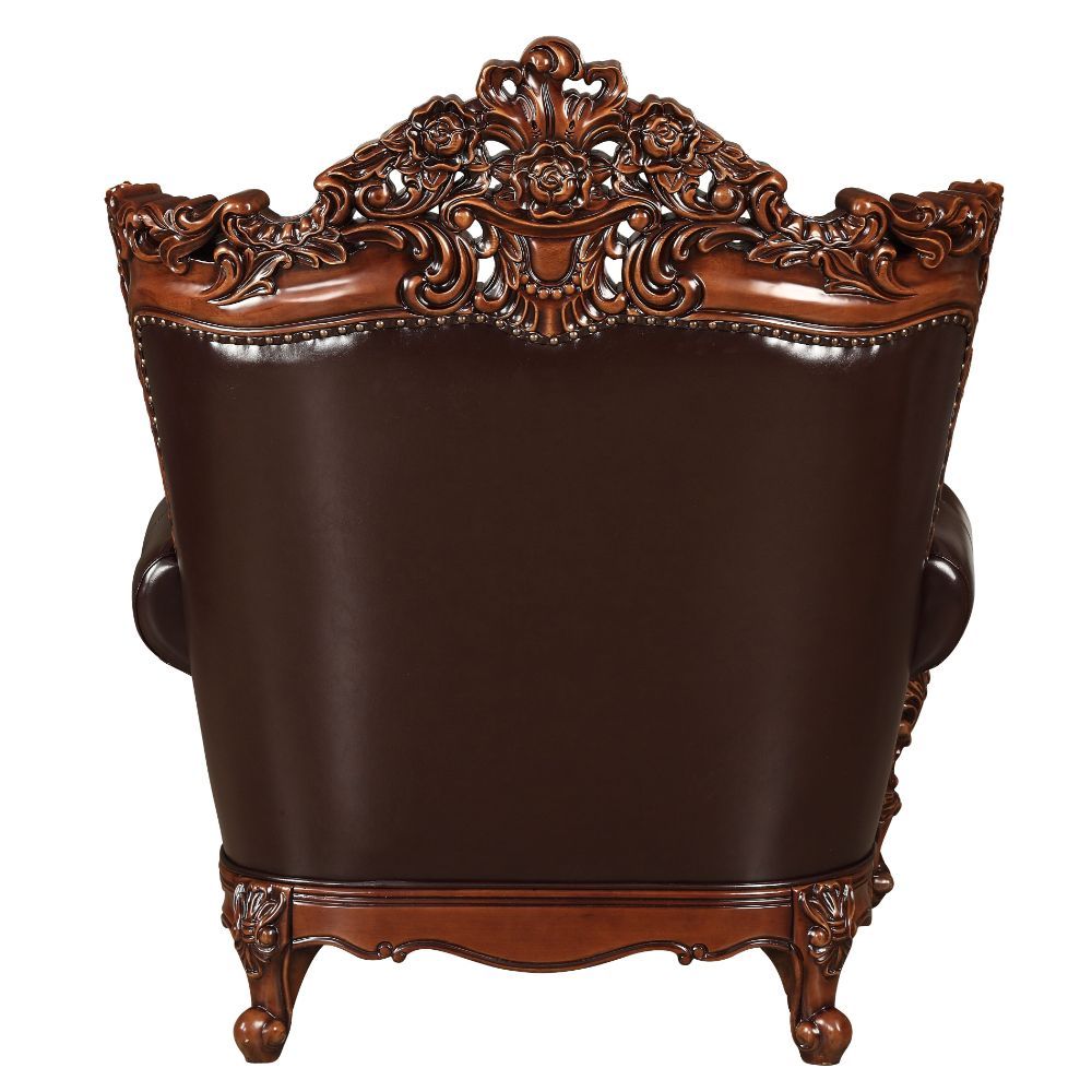 Forsythia - Chair - Espresso Top Grain Leather Match & Walnut, dark brown, view 3