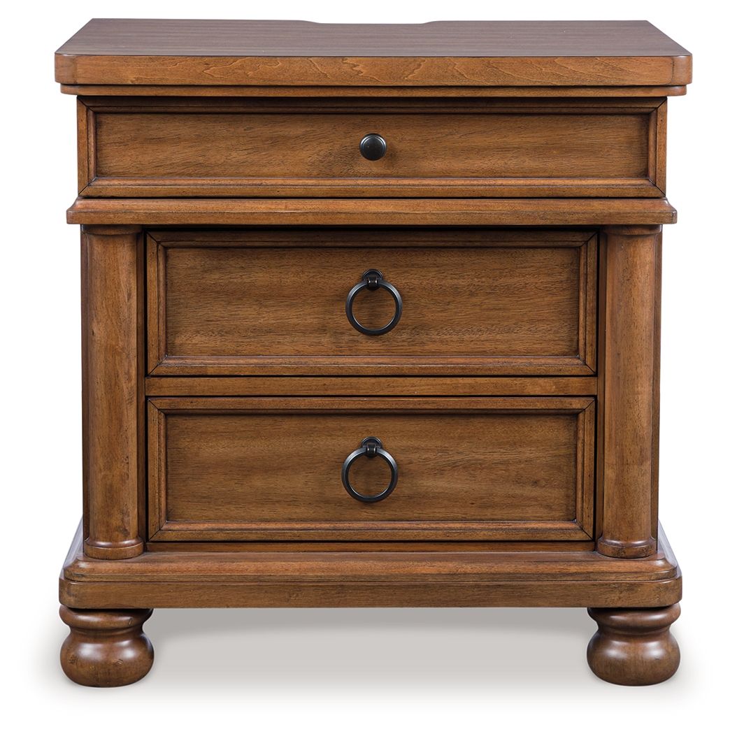 Ashley Furniture Rowlenstown - Three Drawer Night Stand - Brown - Image 4