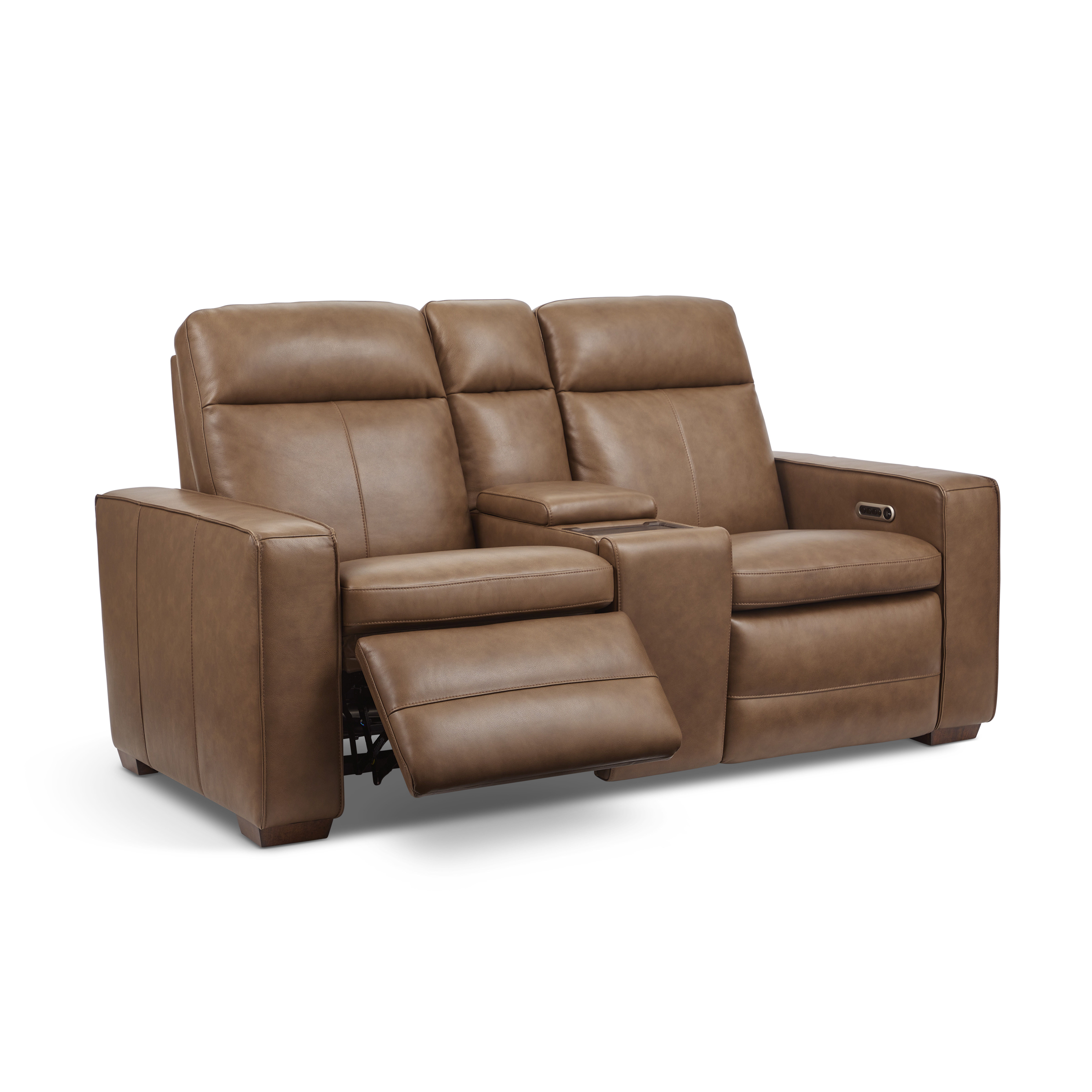 Dutch - Power Reclining Loveseat With Console, Power Headrest & Lumbar - Brown, dark brown, view 2