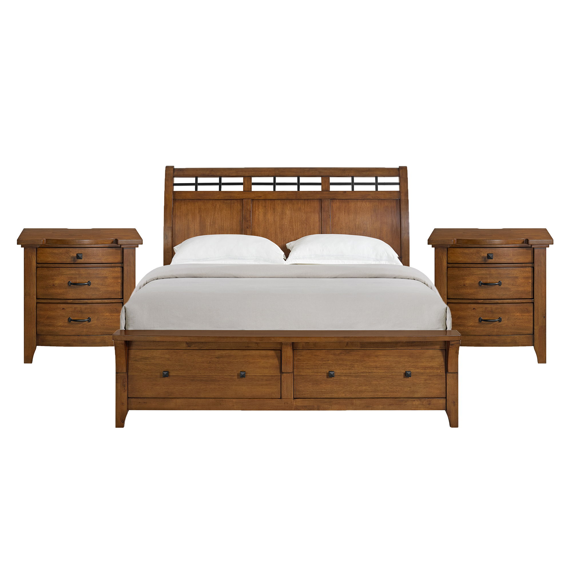 King · 3 Pc · Bedroom Set With 2 Nightstands