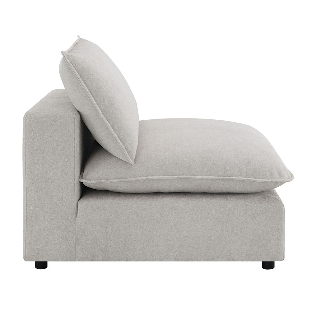 Marisa - Modular Armless Chair - Beige Boucle, beige, view 2