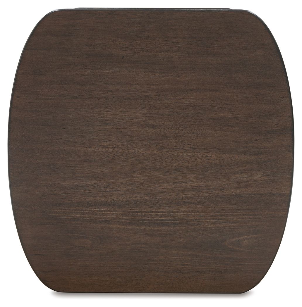 Ashley Furniture Korestone - Square End Table - Dark Brown - Image 5