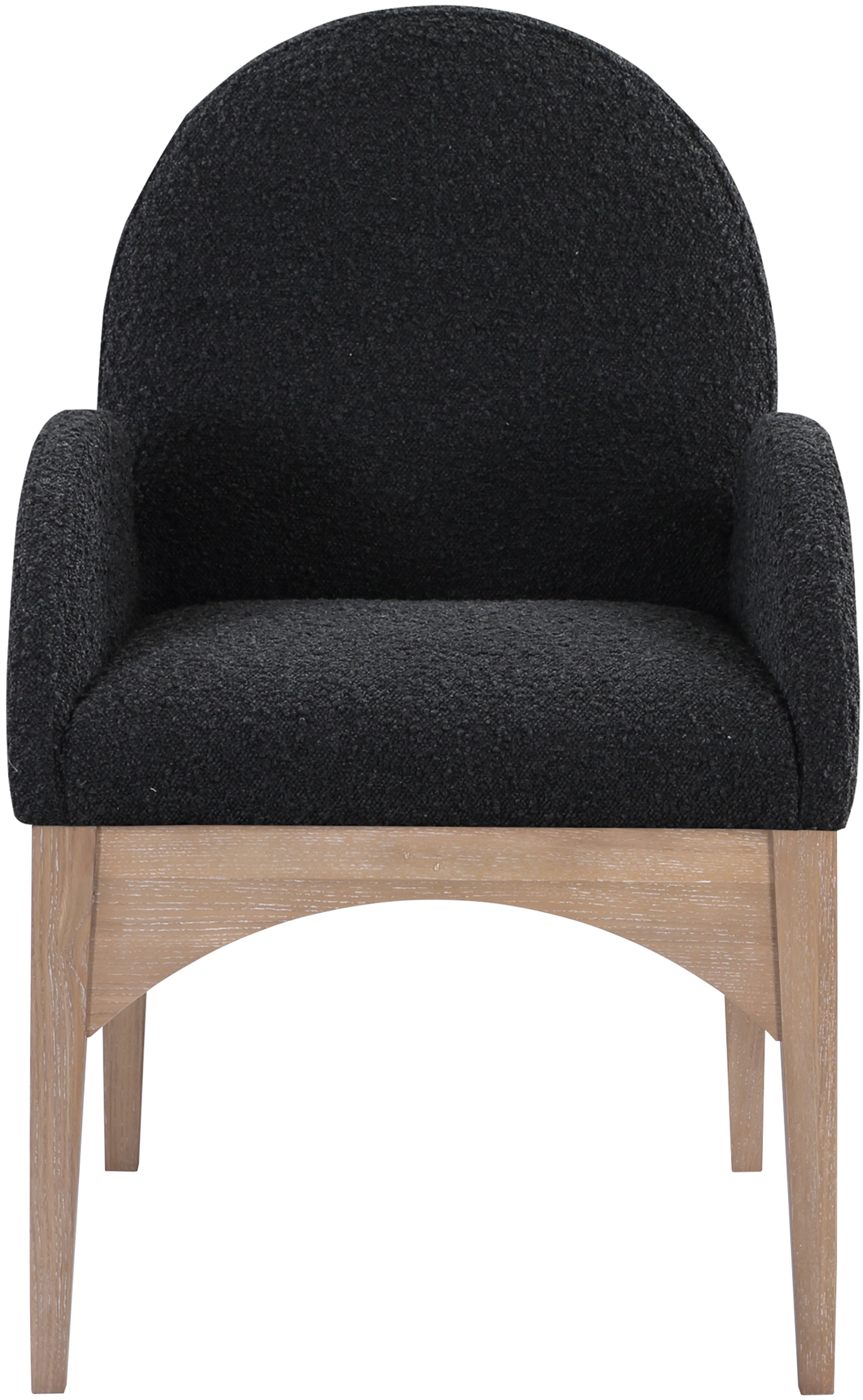 Waldorf - Boucle Dining Arm Chair With Natural Legs - Black