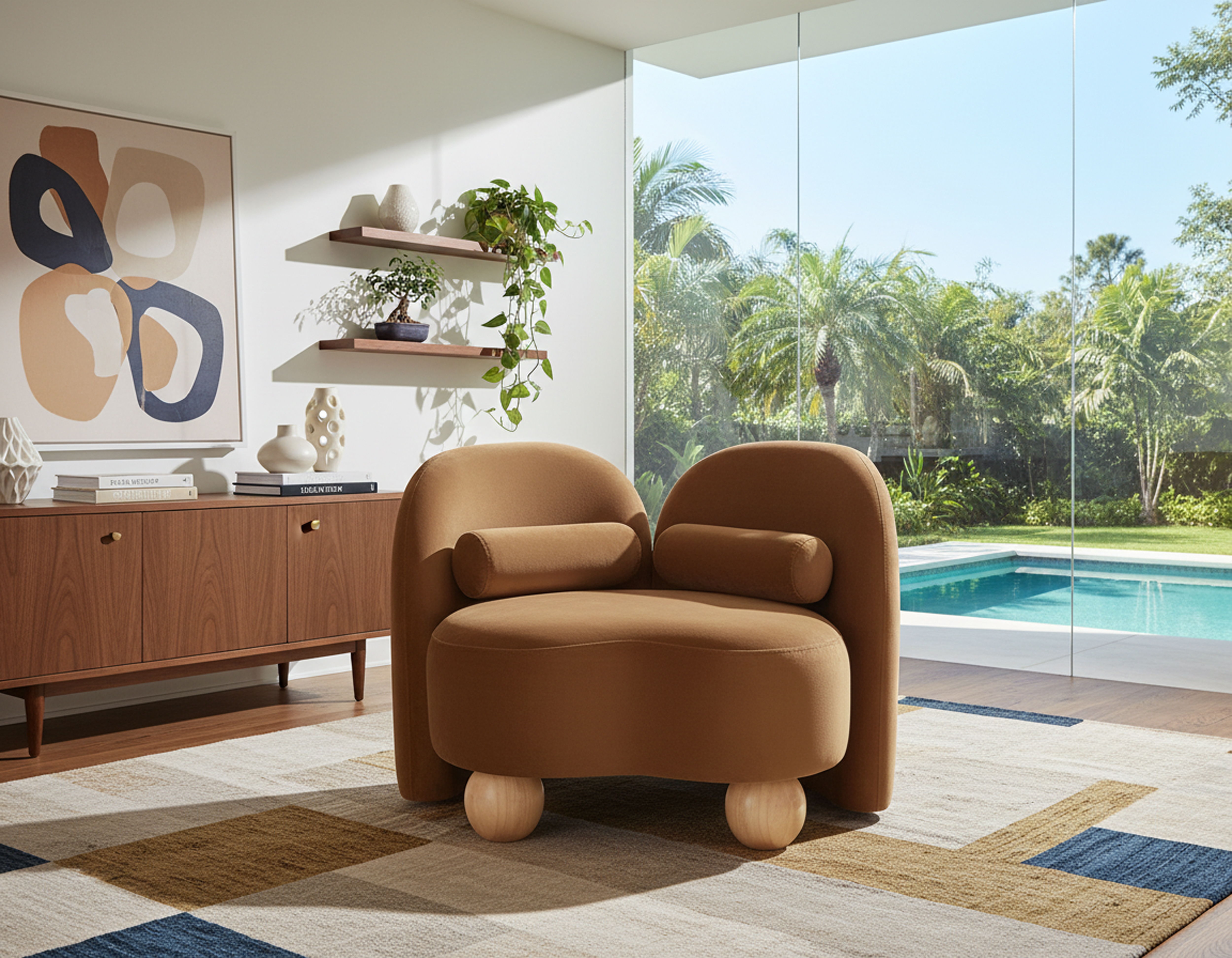 Daphne - Velvet Chair - Saddle