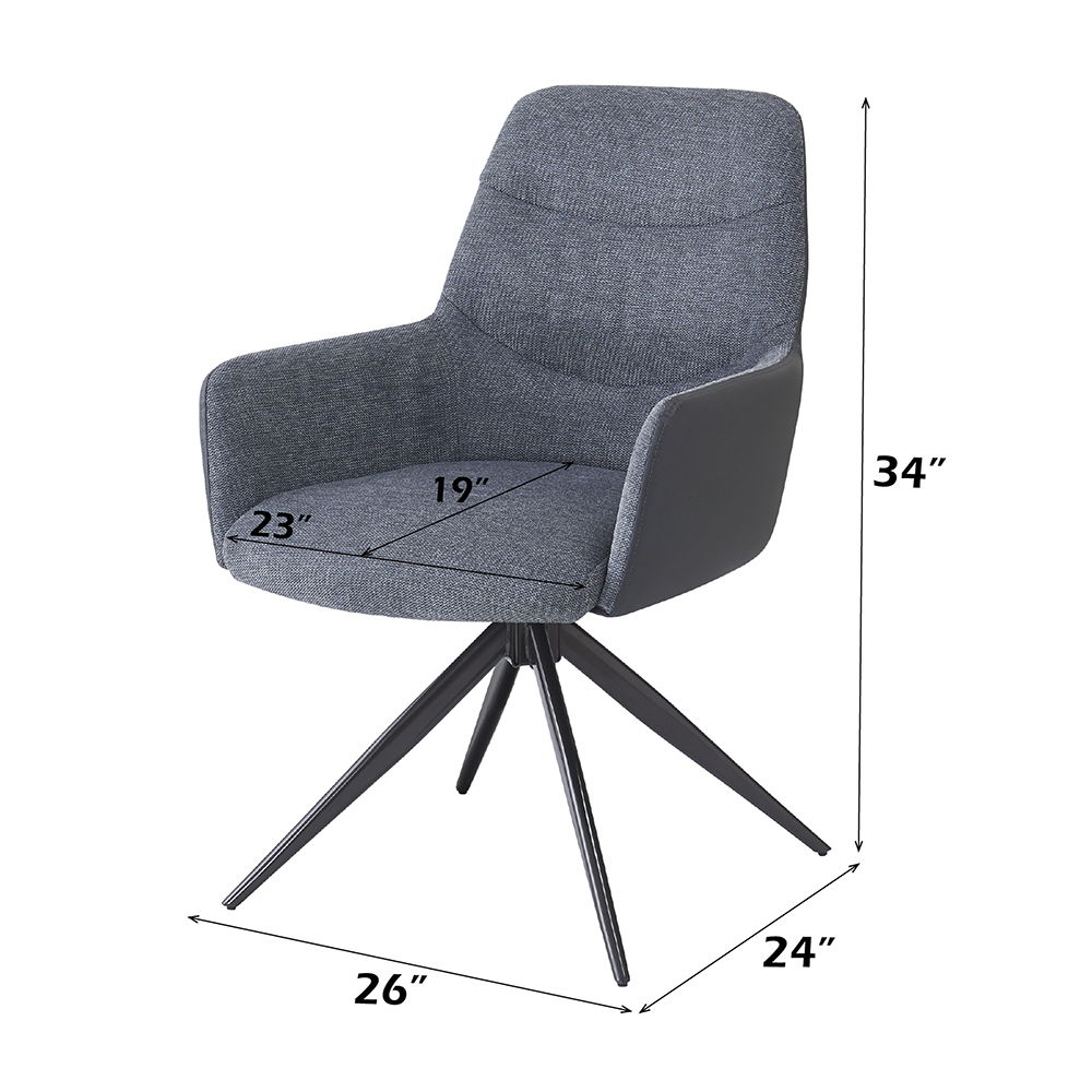 Hester - Arm Chair (Set of 2) - Gray Fabric, dark gray, view 7