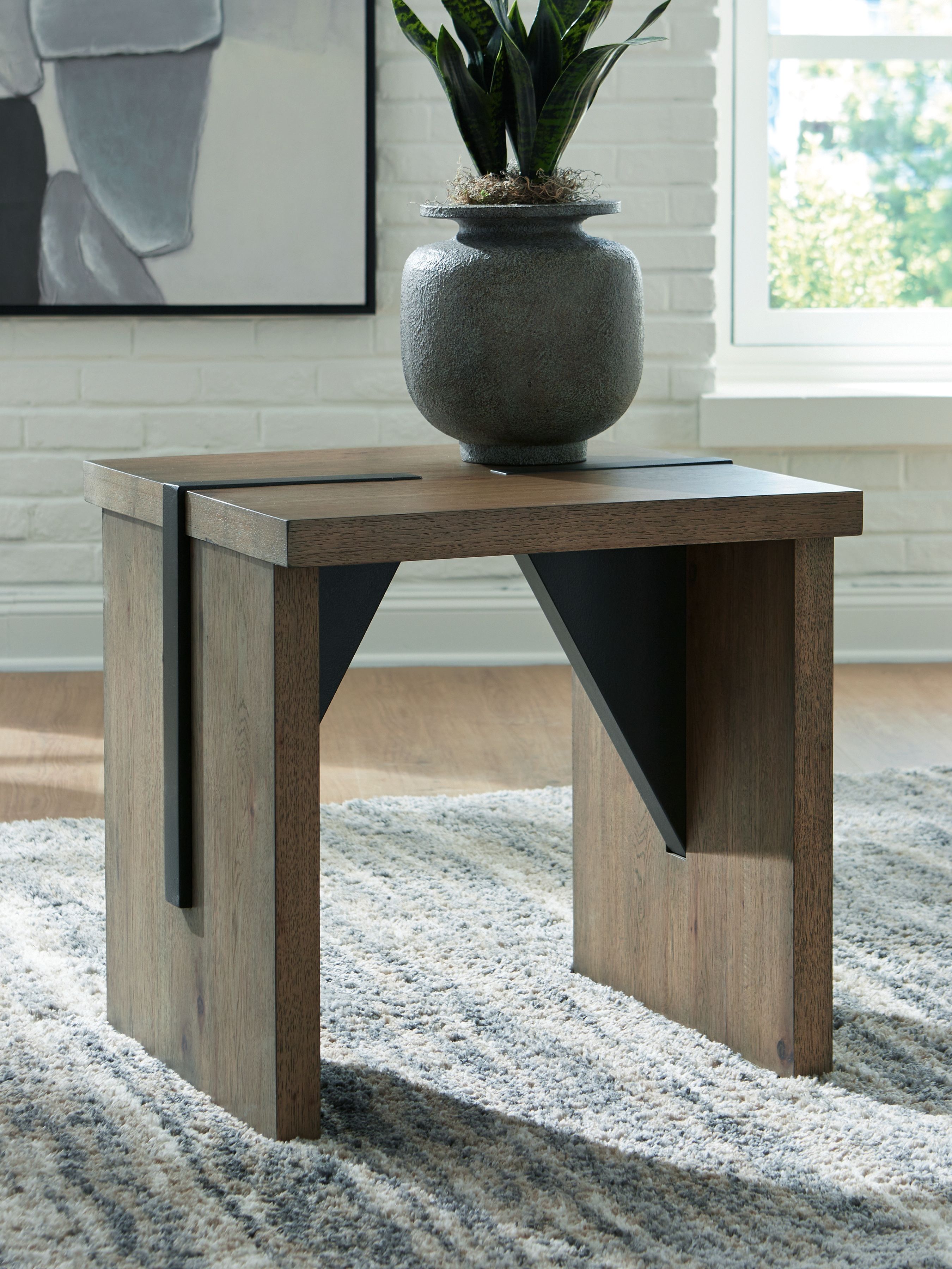 Ashley Furniture Kandinew - Square End Table - Light Brown - Image 4