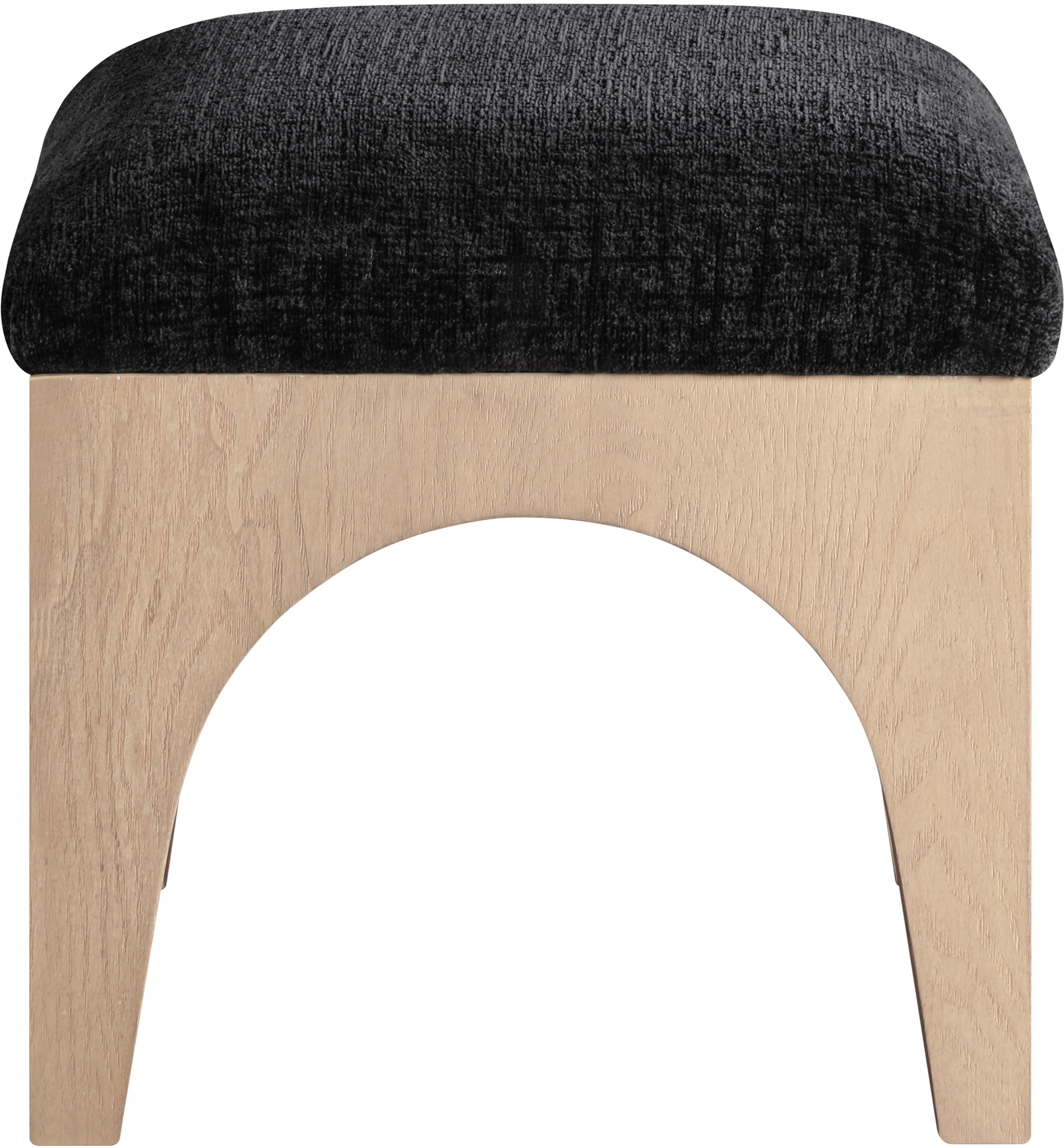 Lawson - Chenille Fabric Ottoman - Black