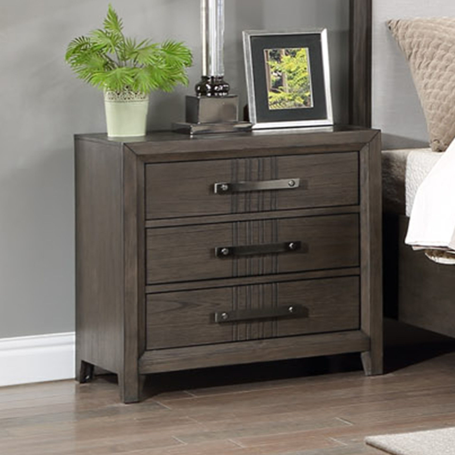 Landon - Nightstand - Walnut, dark brown