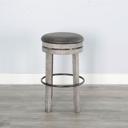 Alpine - 30\" Swivel Stool With Cushion Seat - Gray Image