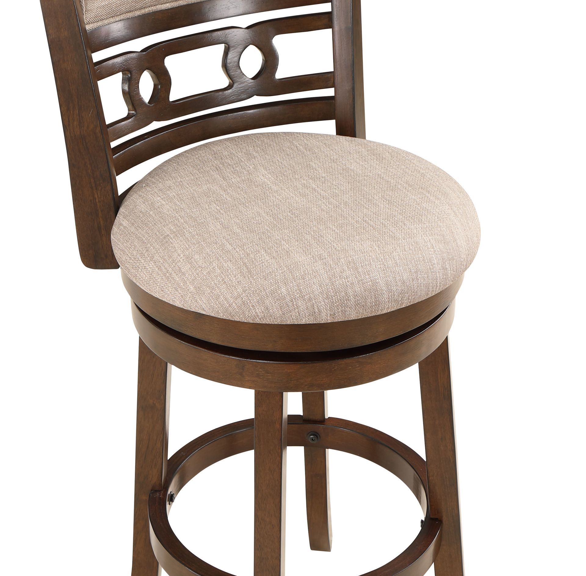 Gia - Swivel Barstool - Cherry / Brown - Fabric, dark brown, view 6