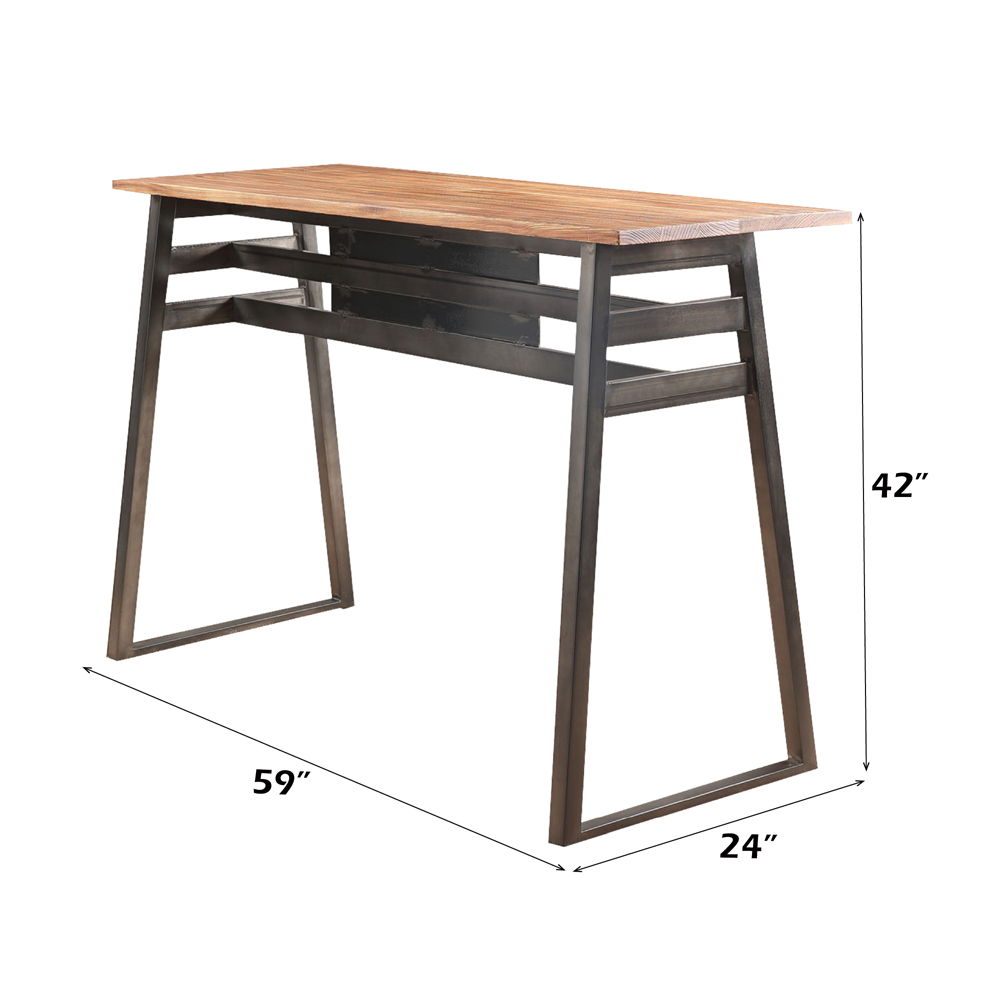 Scarus - Bar Table - Natural & Gunmetal, light brown, view 3