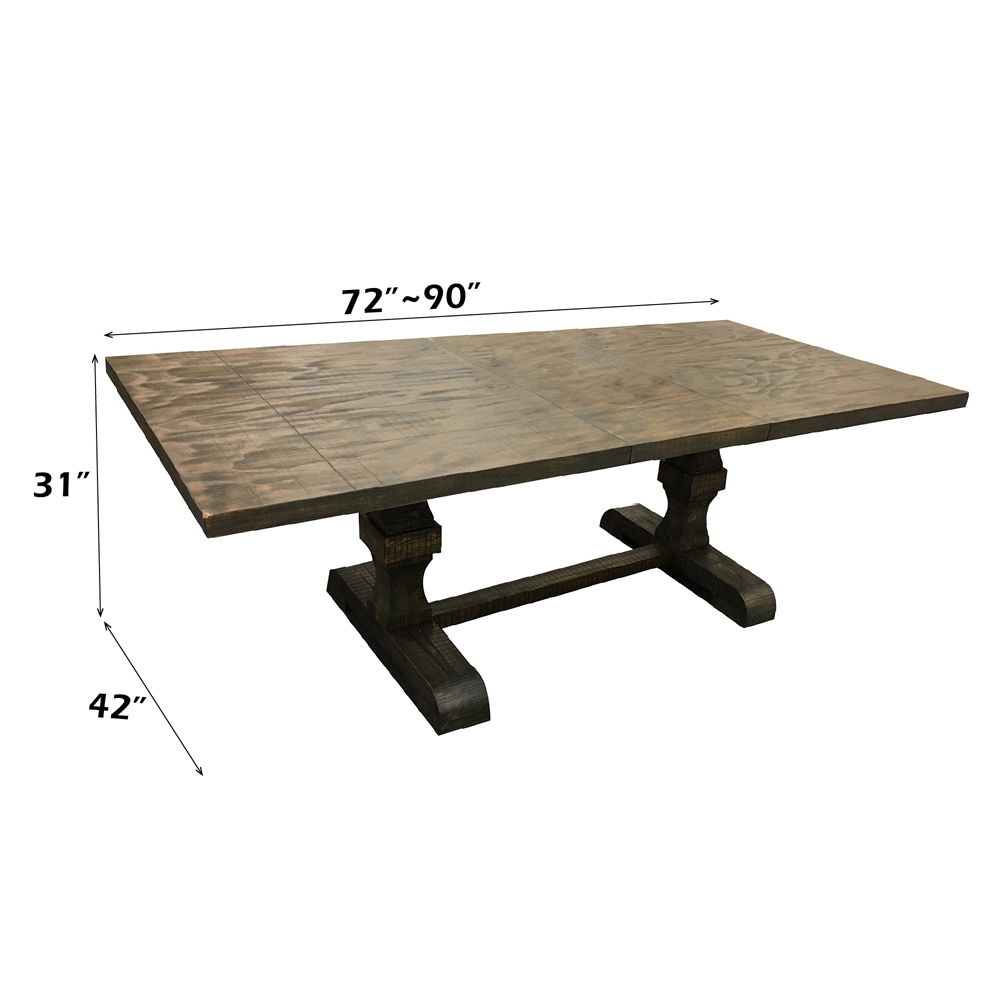 Landon - Dining Table With Leaf - Salvage Brown, dark brown, view 2