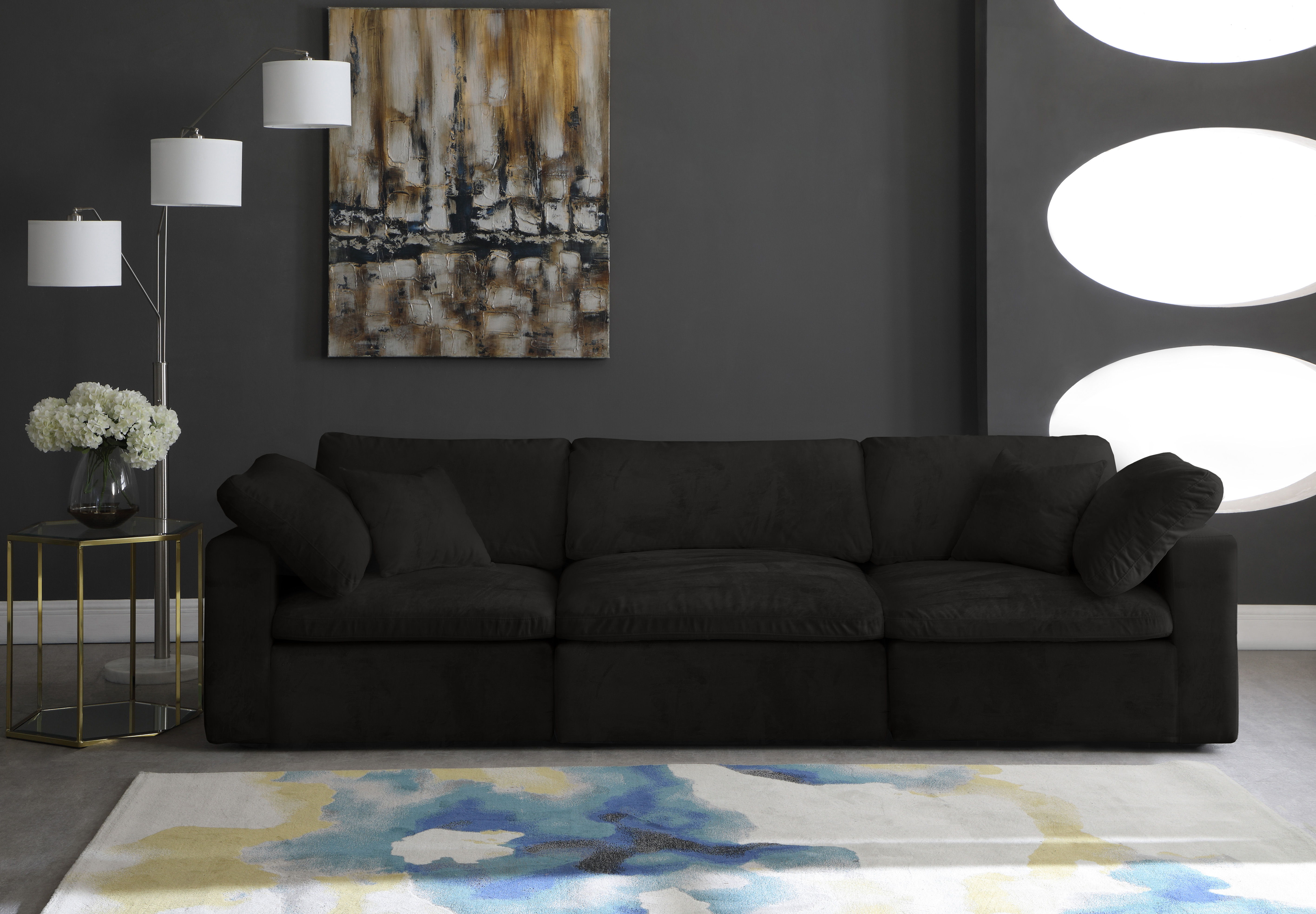 Cozy - 3 Piece Modular Sofa - Black