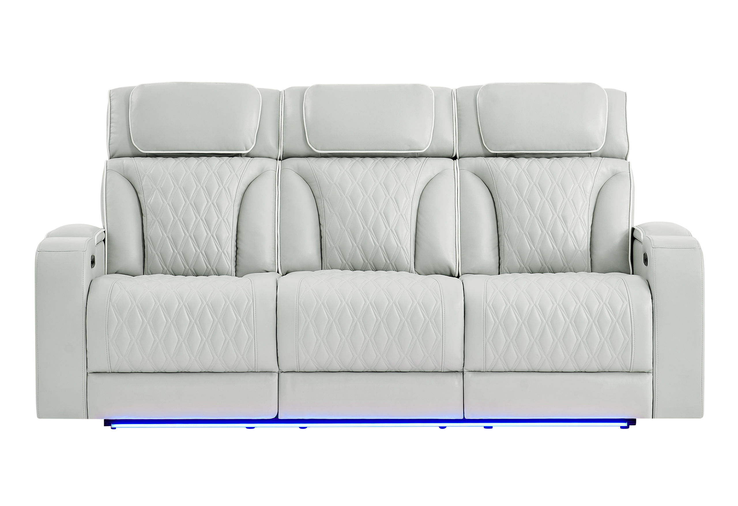 U8611 - Power Reclining Sofa With Power Headrest And LED - Silver