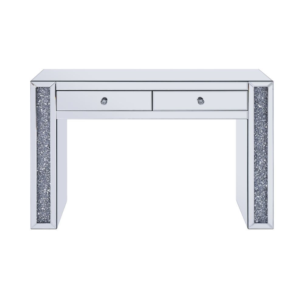 Noralie - Vanity Desk - Faux Diamonds & Mirrored, silver, view 2