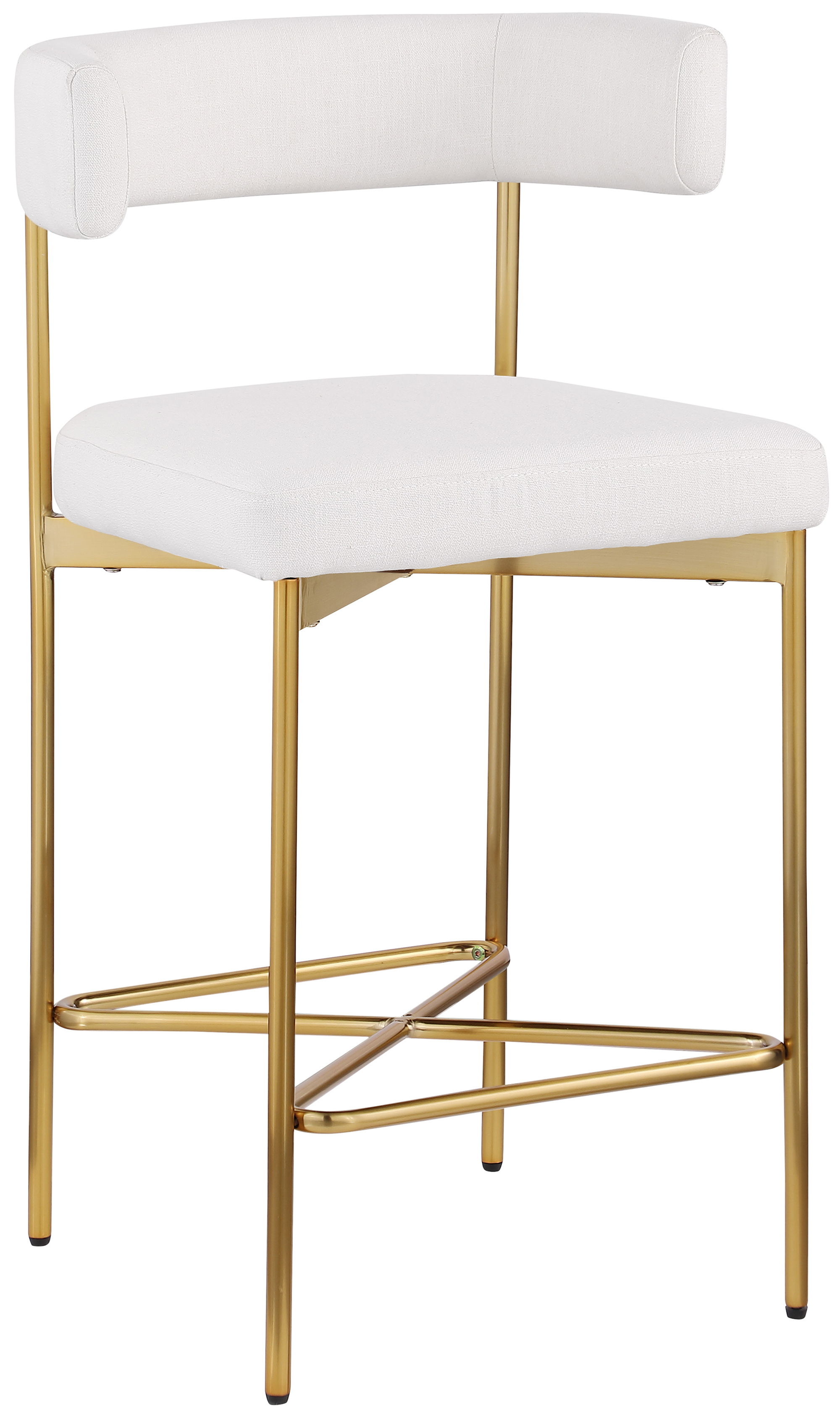 Rivage - Durable Stool With Gold Frame (Set of 2) - Cream