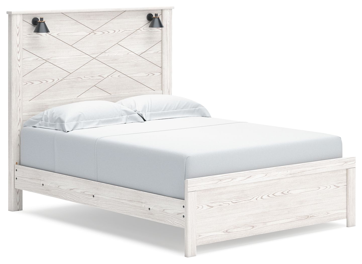 Queen Panel Bed With Sconces