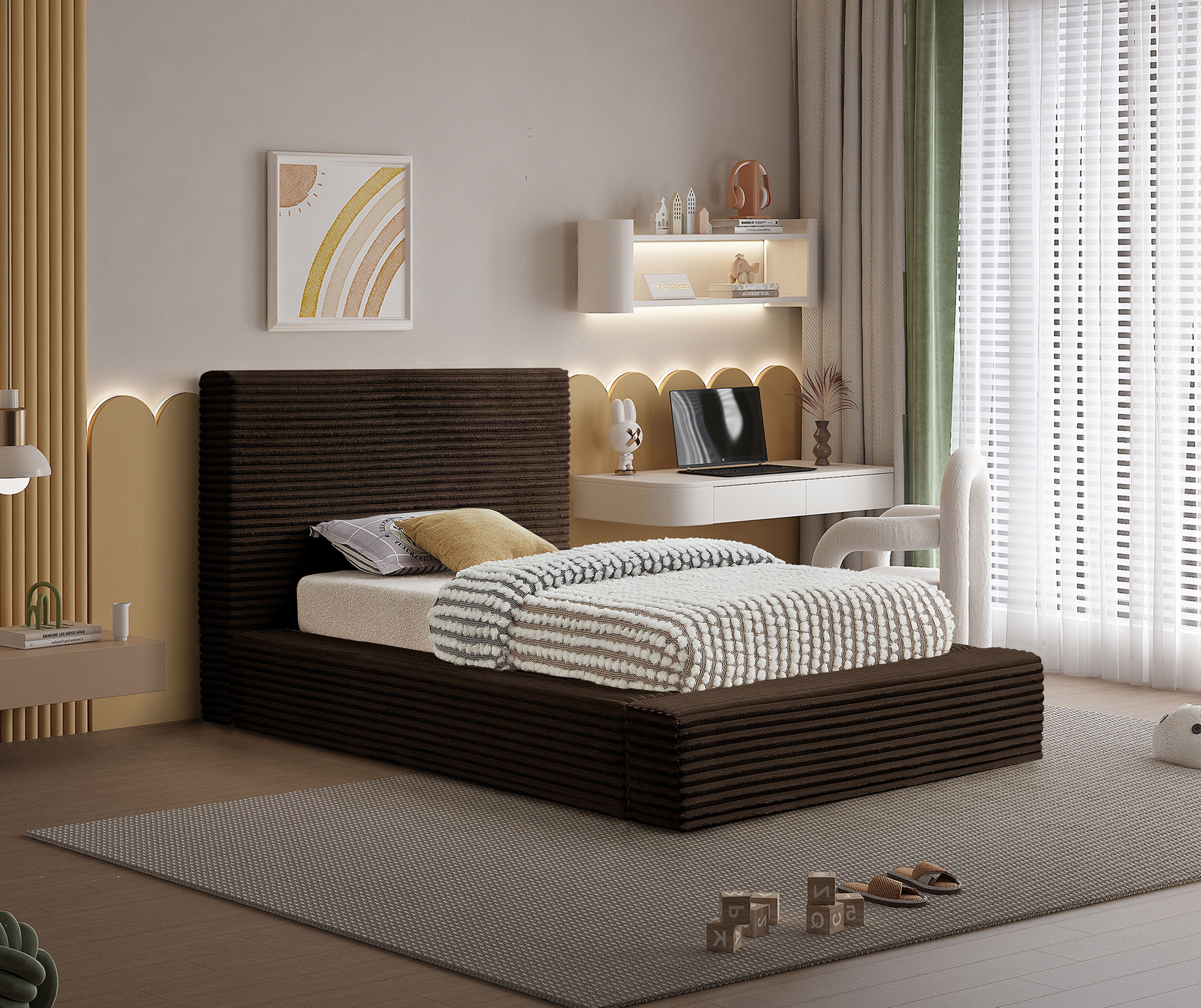 Dexter - Twin Bed - Brown