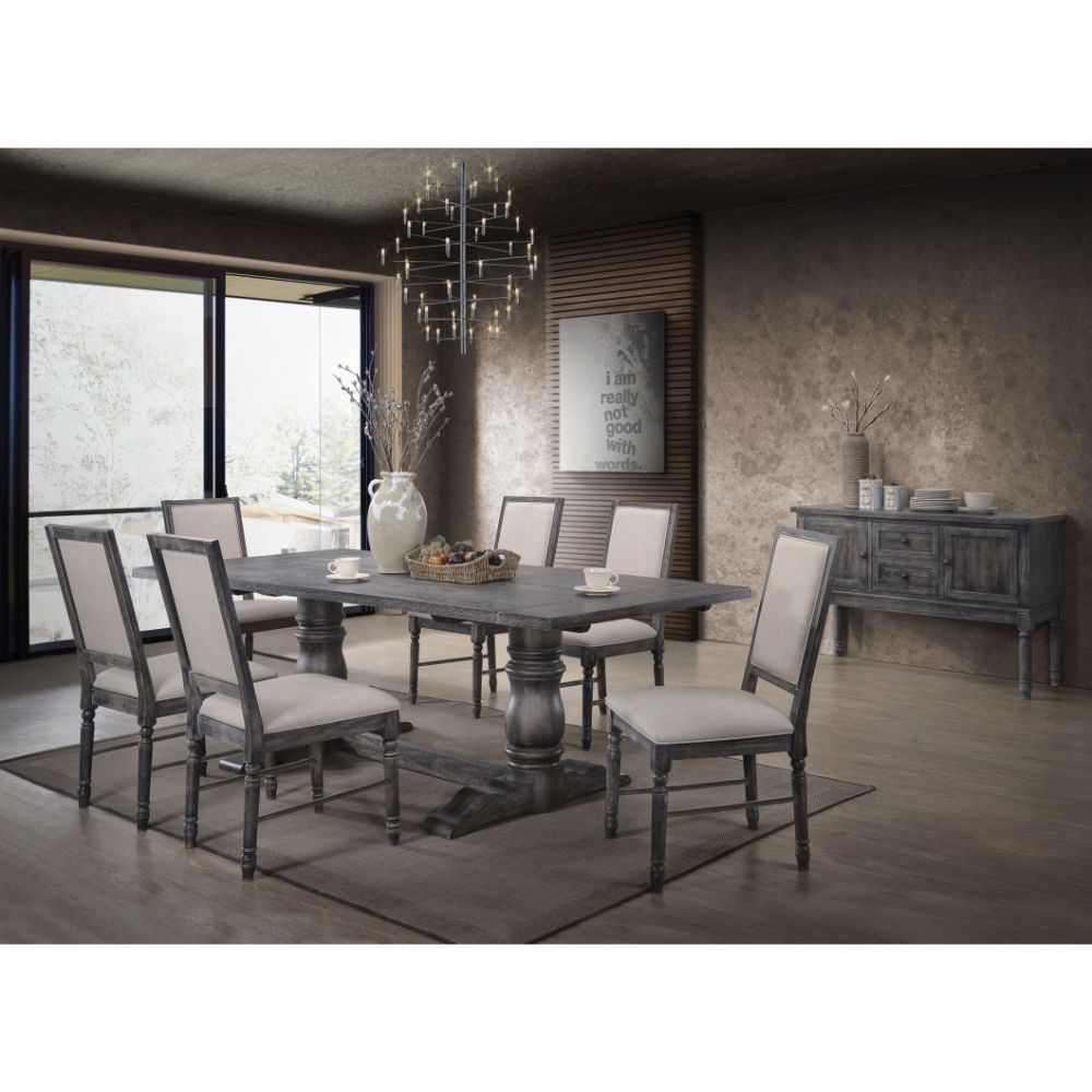 Leventis - 30" Dining Table - Weathered Gray, dark gray