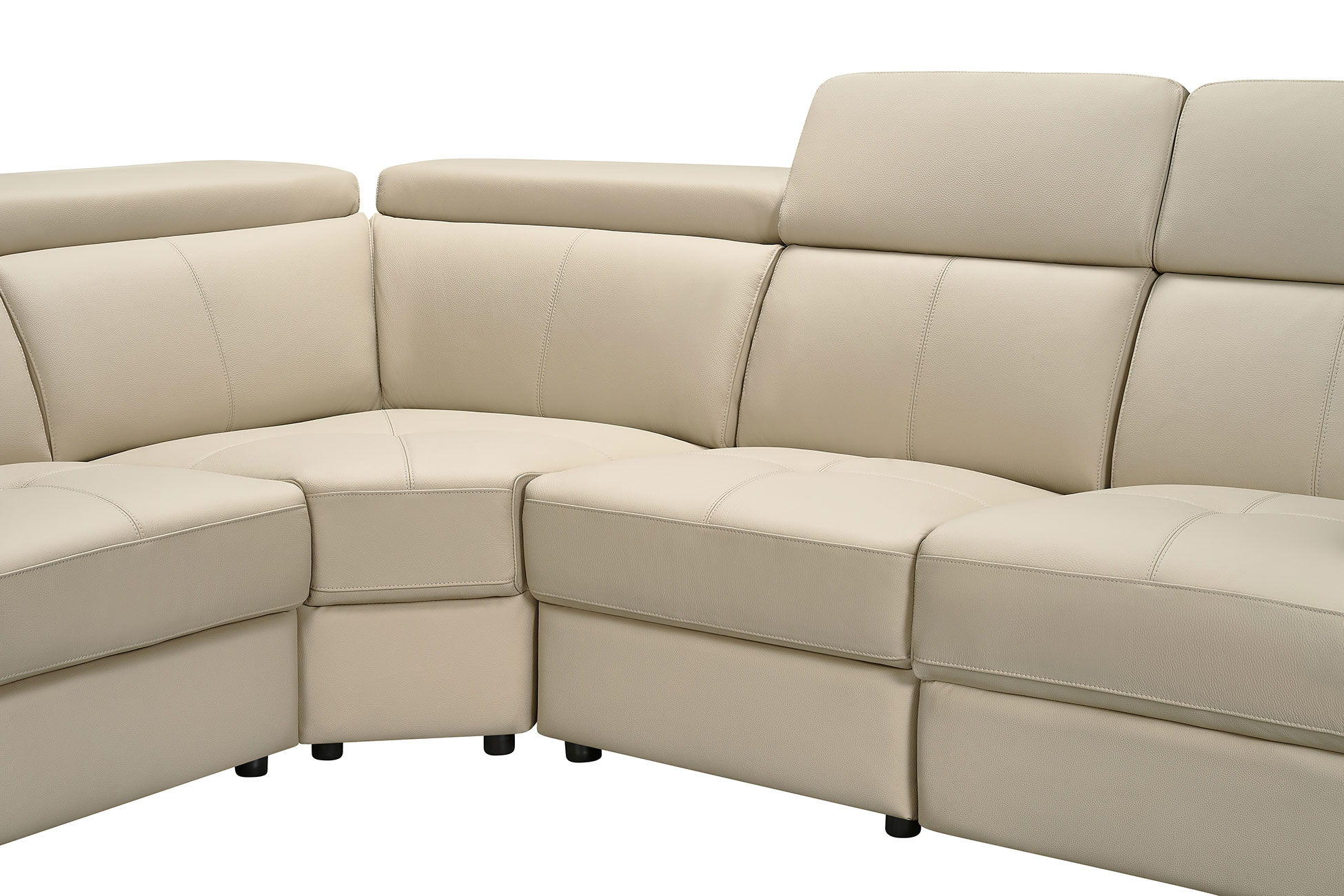 6021 - Sectional With Manual Recliners - Cream