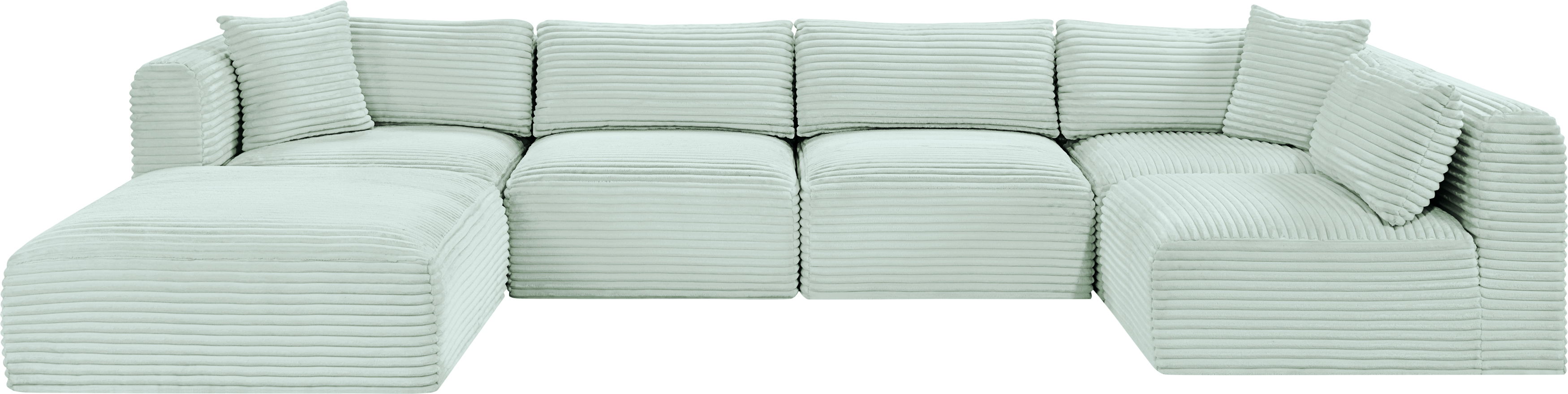 Shaggy - 6 Piece Modular U-Shaped Sectional - Mint