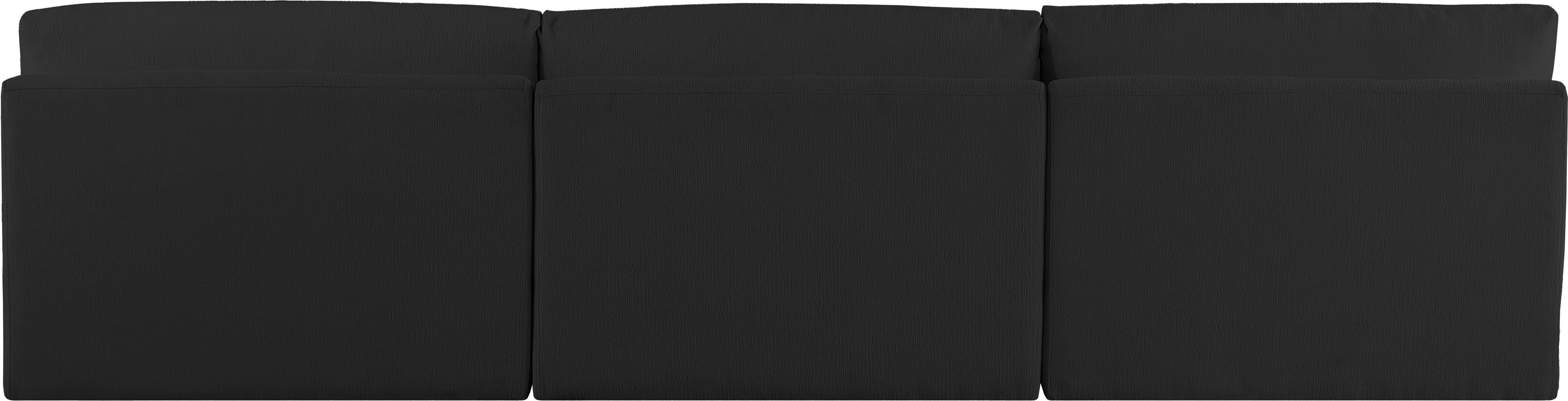 Ease - 3 Piece Modular Armless Sofa - Black