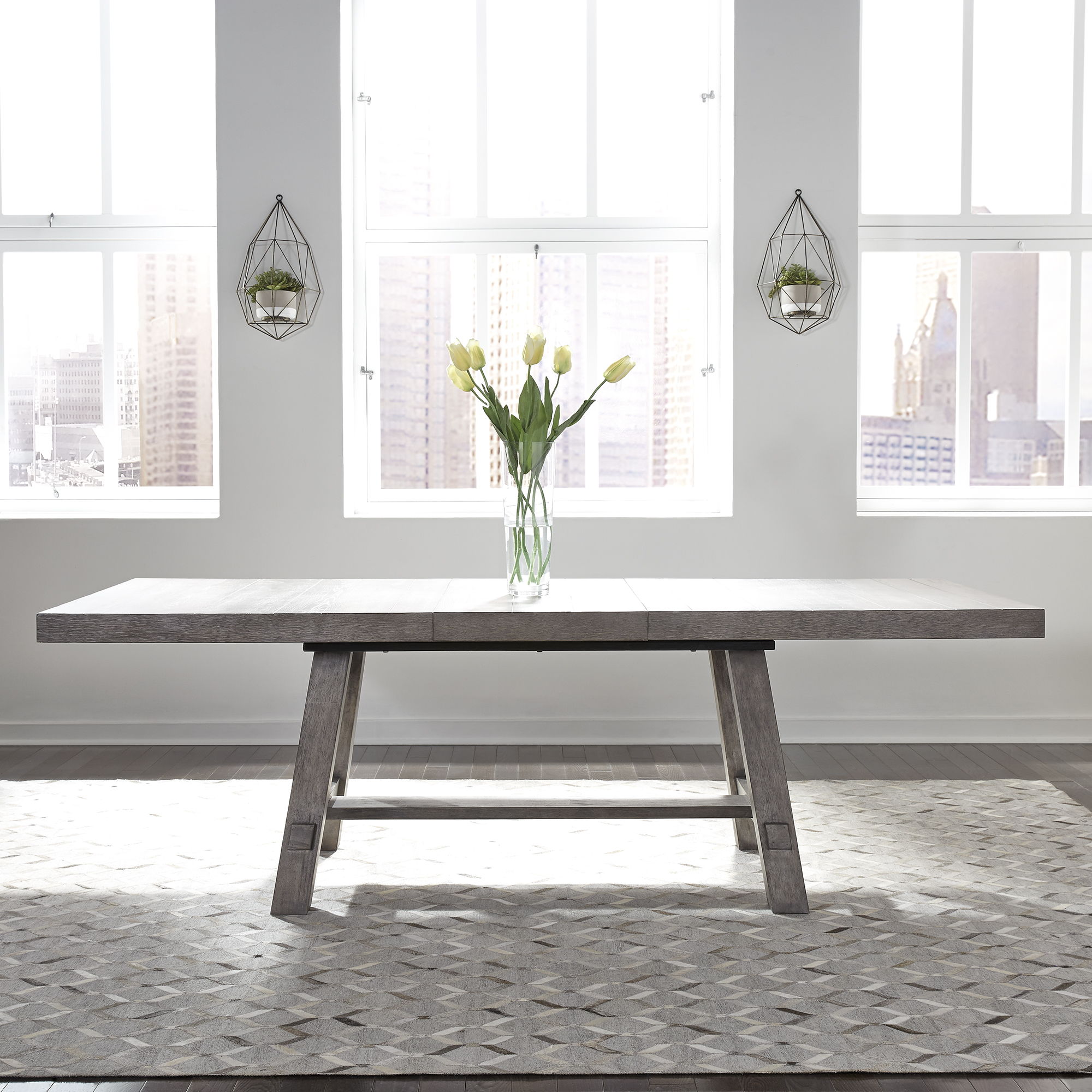 Liberty Furniture Modern Farmhouse - Trestle Table Set - Gray