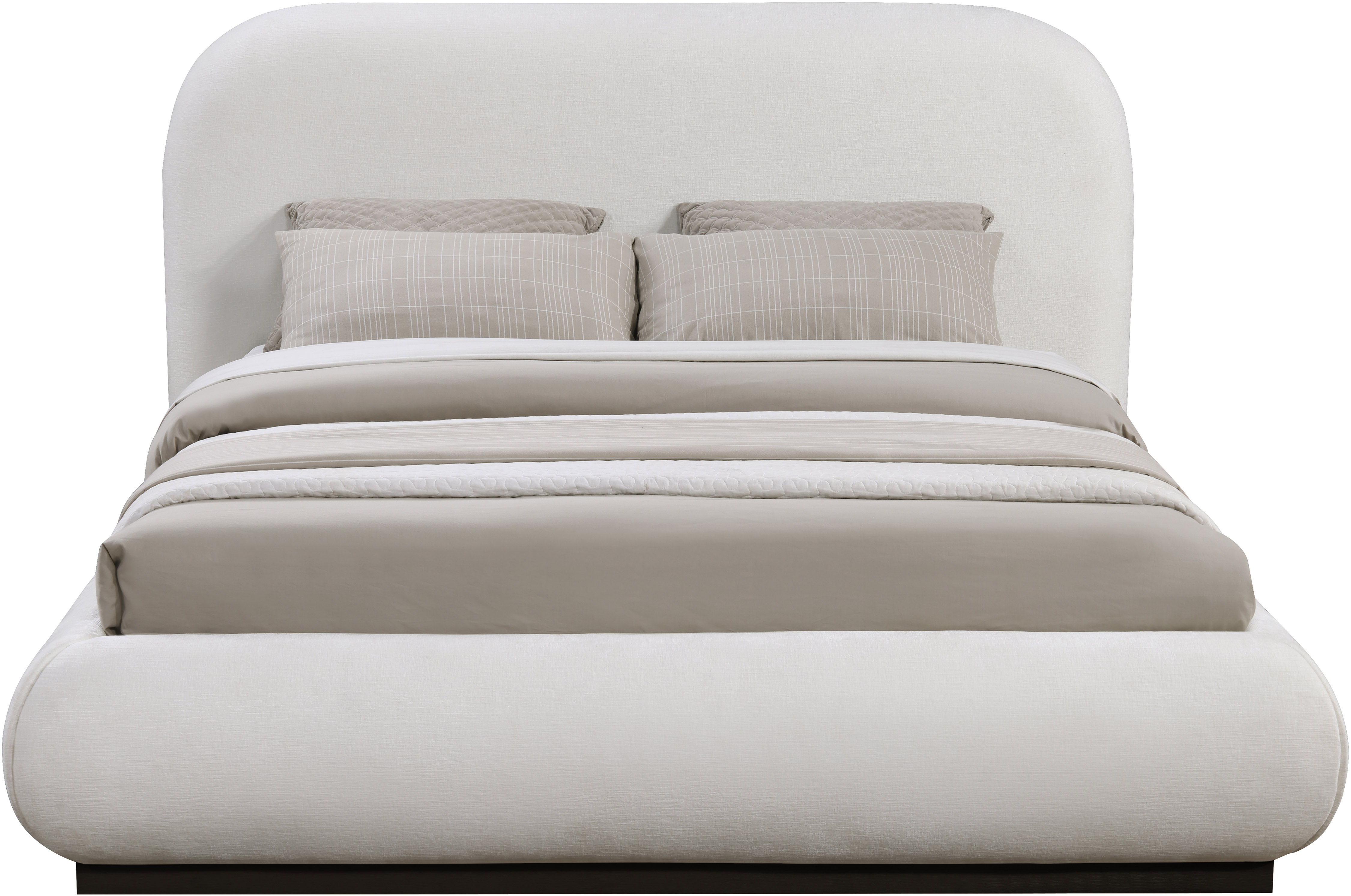 Vaughn - Chenille Full Bed With Black Base - Cream