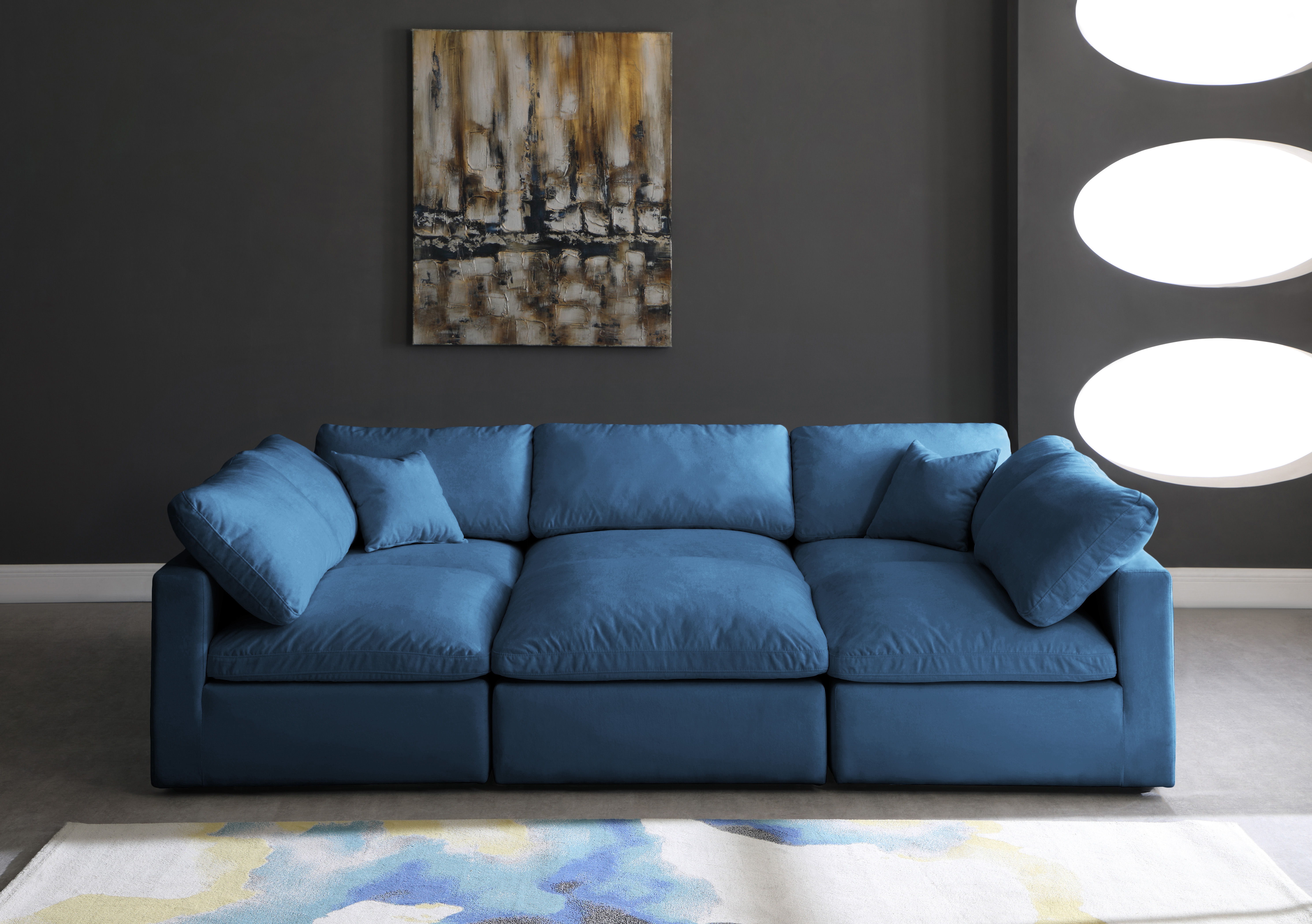 Plush - 6 Piece Modular Sectional - Navy