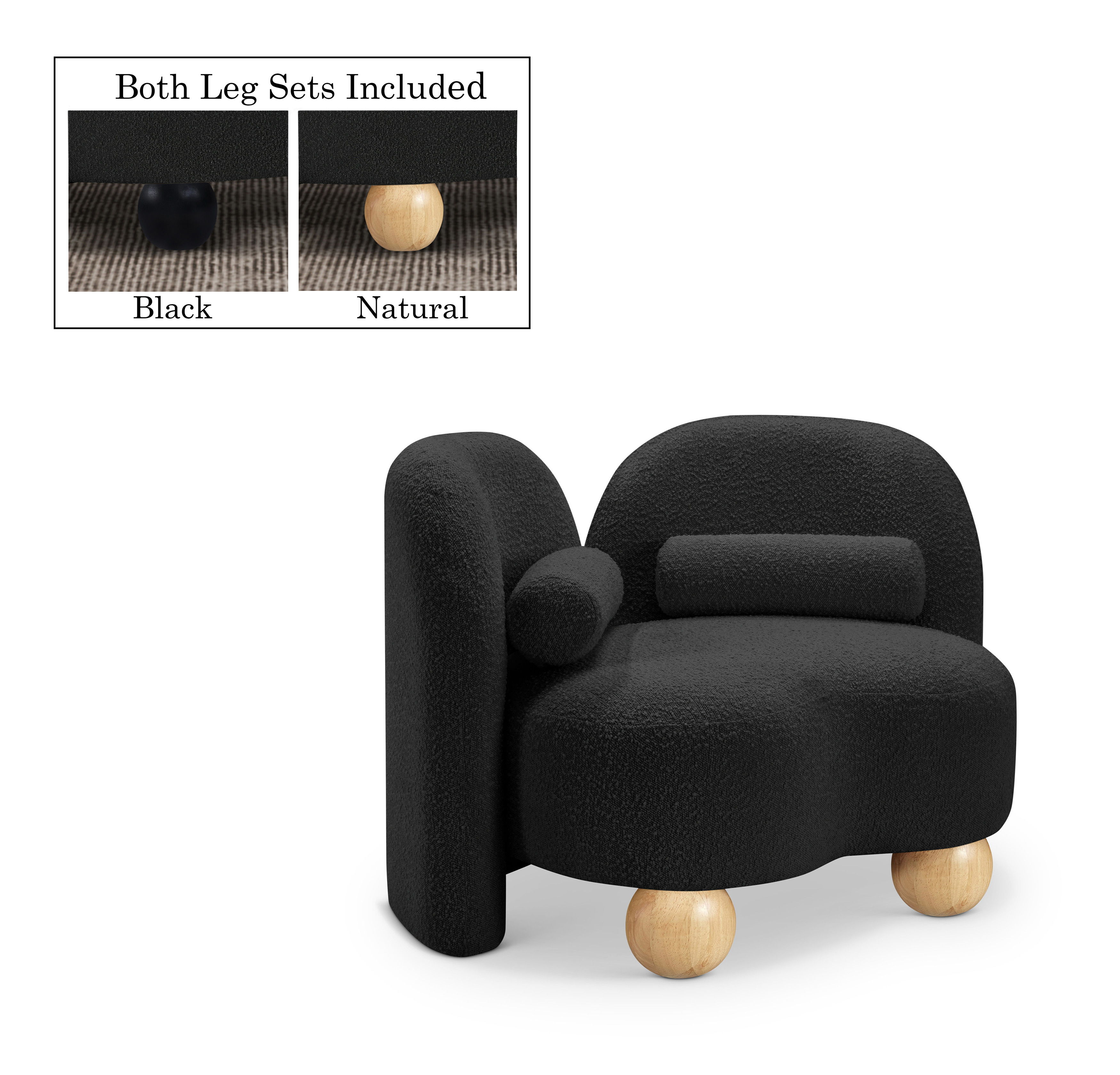 Daphne - Boucle Chair - Black