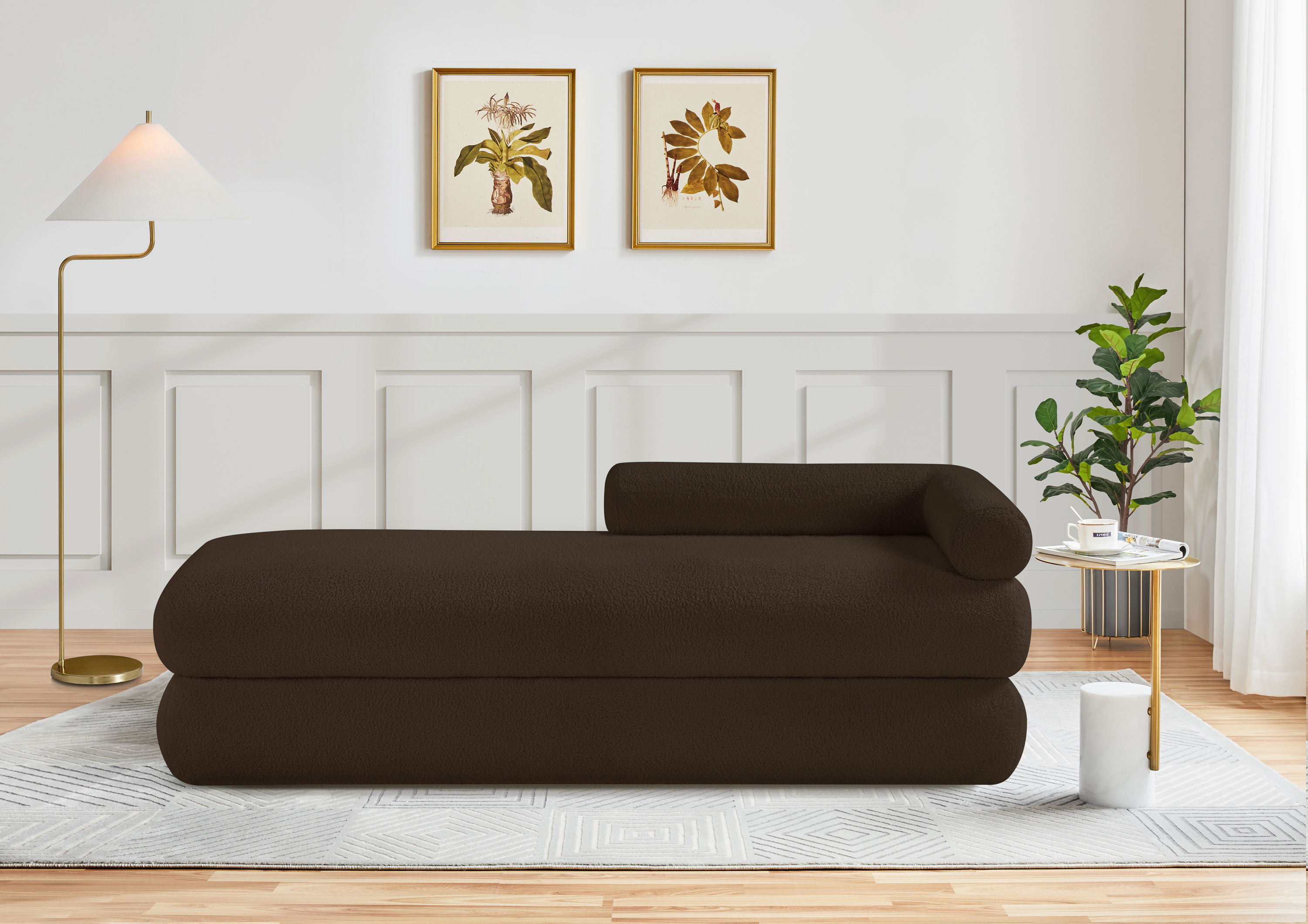 Kennedy - Teddy Fabric Bench - Brown