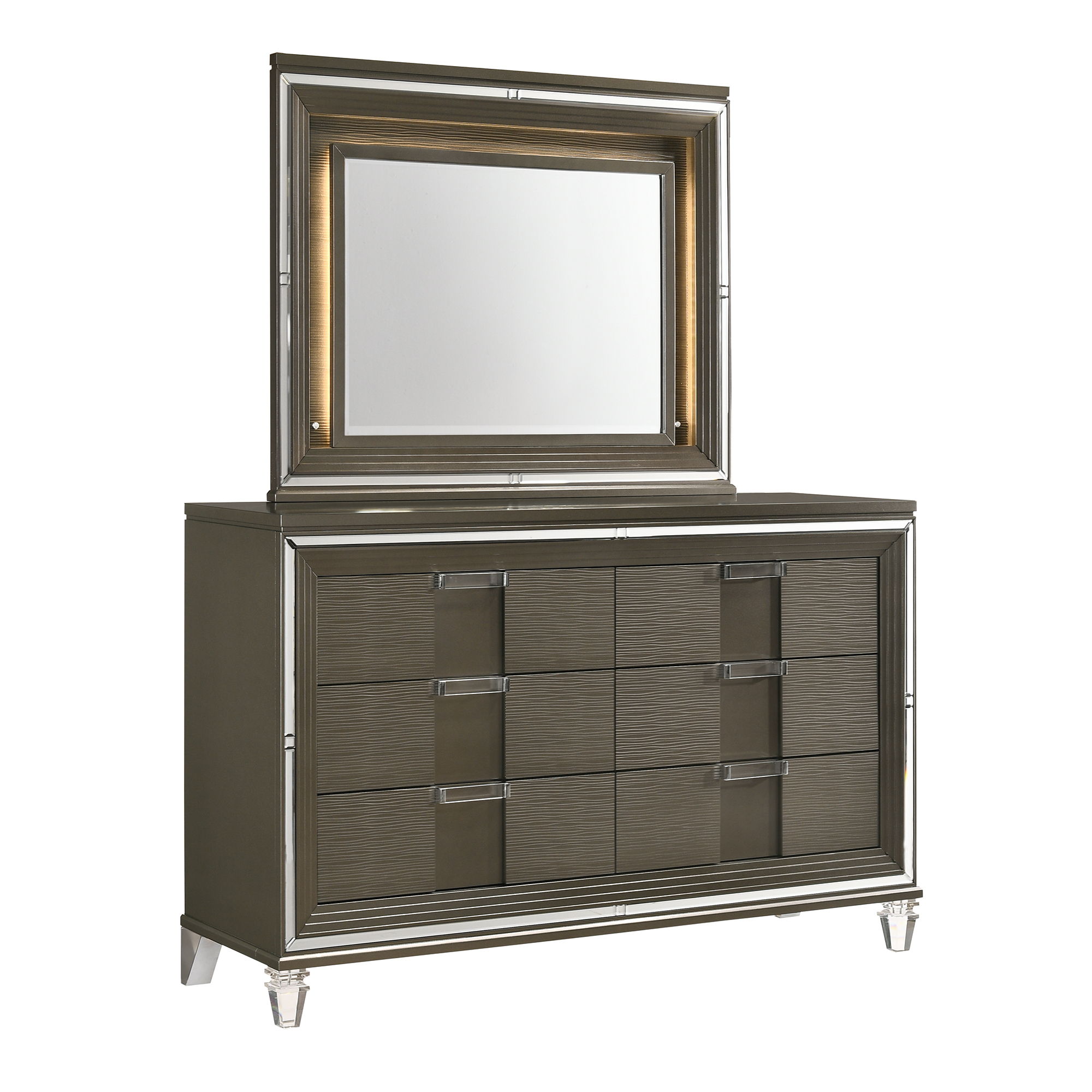 6-Drawer Dresser With Mood Lighting Mirror