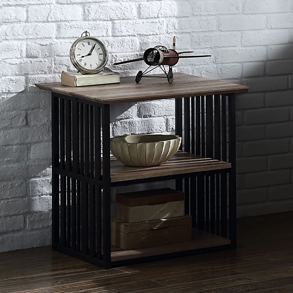 Zudora - Nightstand - Antique Oak & Black, black, view 3