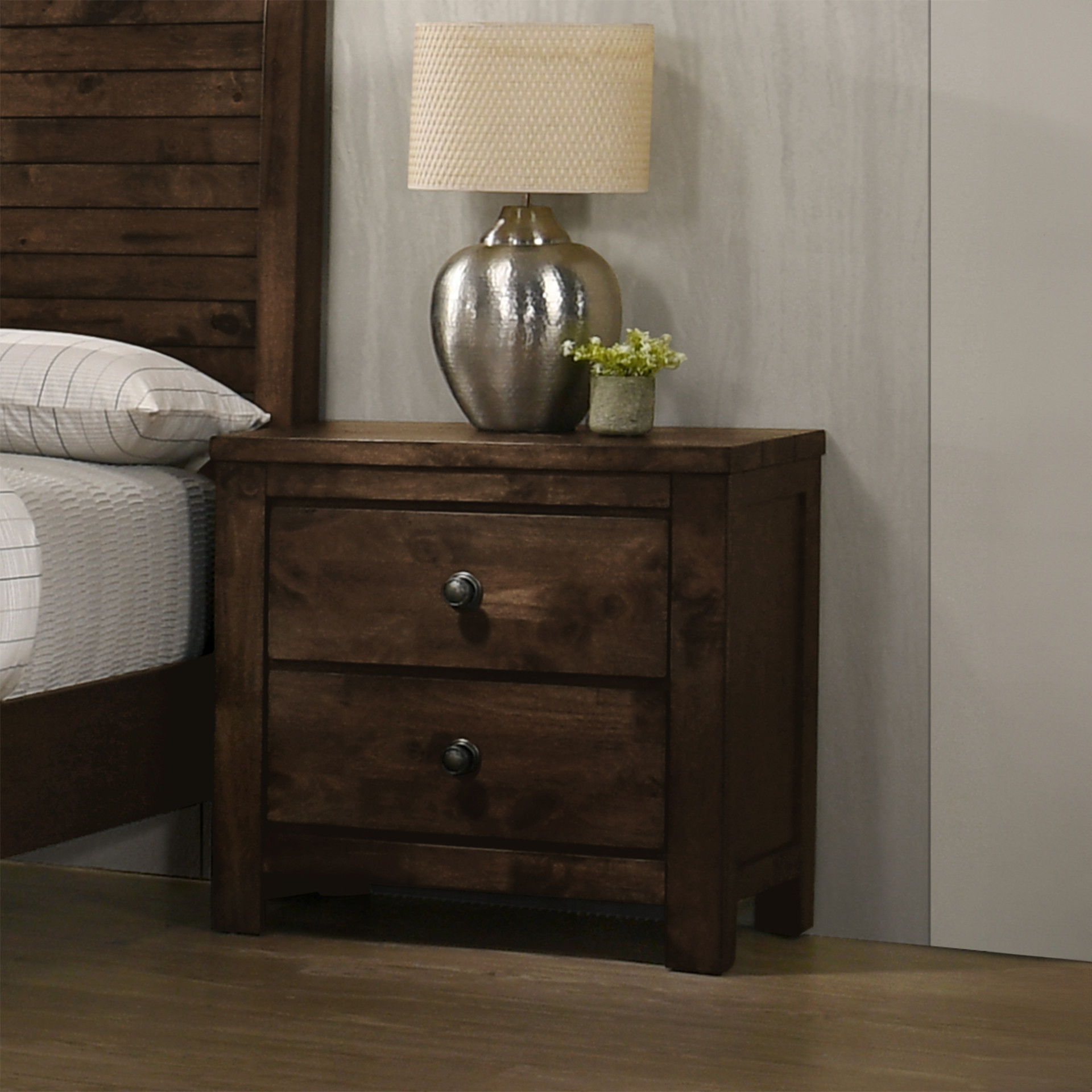 Blue Ridge - Nightstand - Rustic Gray, dark brown, view 6