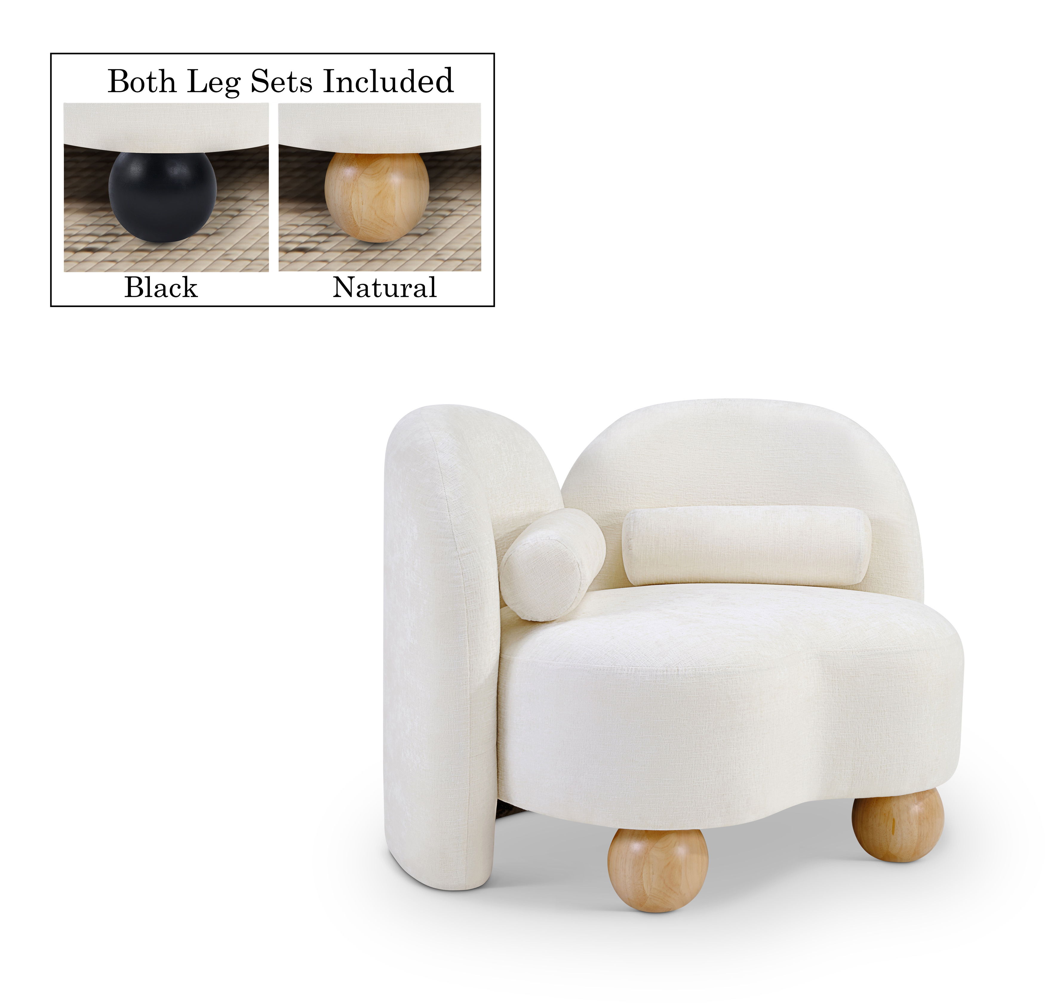 Daphne - Chenille Chair - Cream